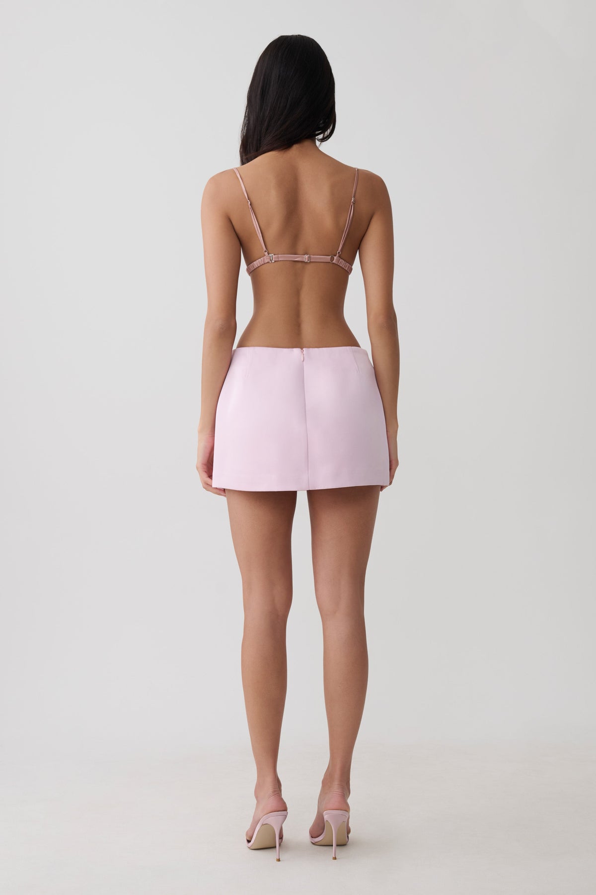 Alicia Satin Mini Skirt - Baby Pink