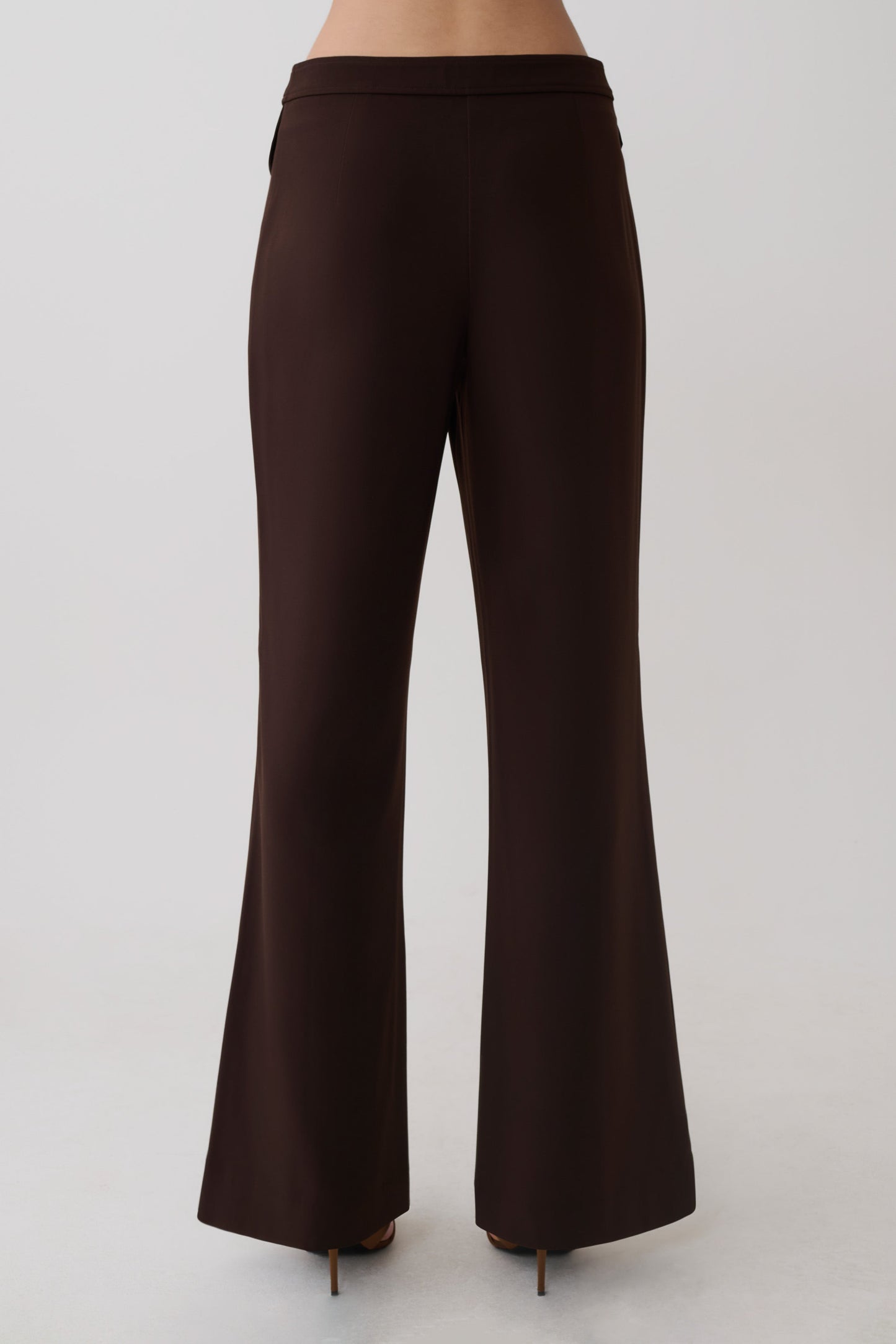 Darcie Fit And Flare Suiting Pants - Dark Chocolate