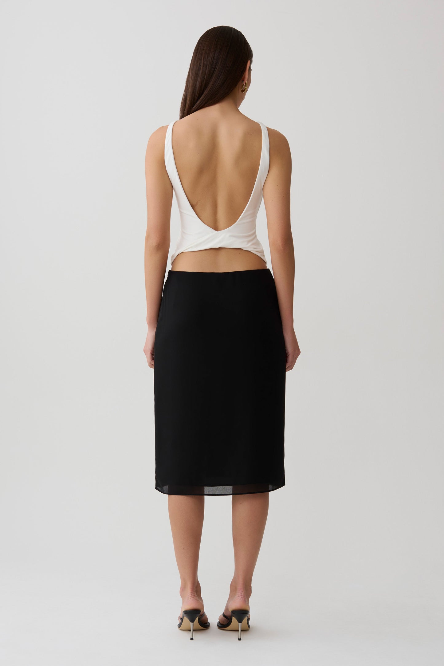 Yura Backless Twist Top - White