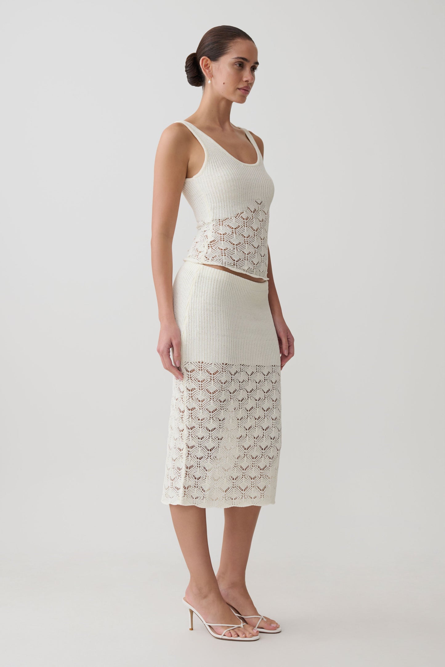 Atlantis Crochet Knit Top - White
