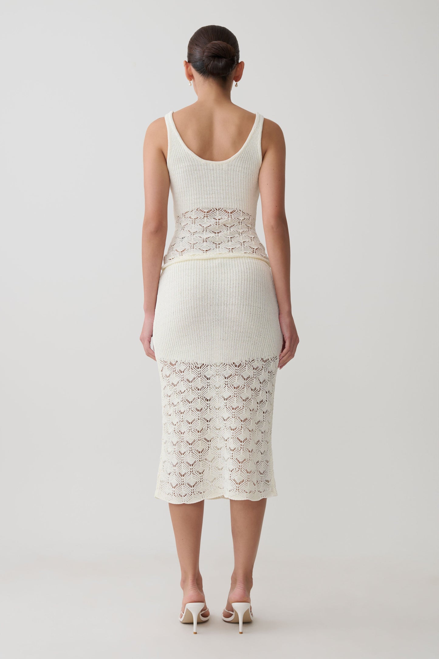 Atlantis Crochet Knit Top - White