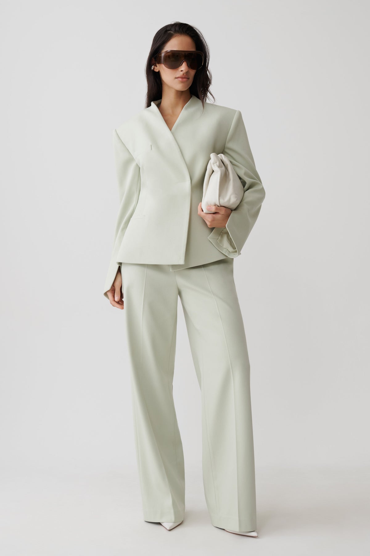 Katherine Suiting Structured Blazer - Sage