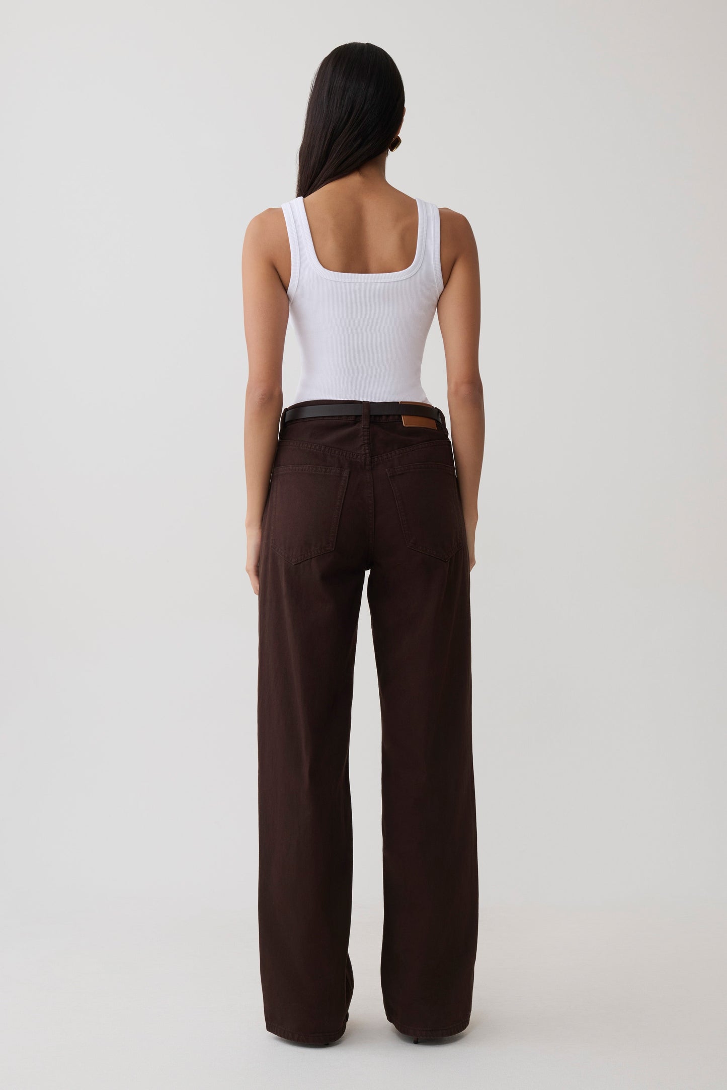Mannon Mid Rise Denim Jeans - Chocolate