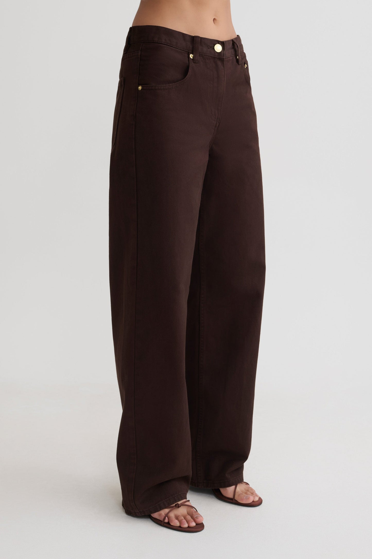 Mannon Mid Rise Denim Jeans - Chocolate