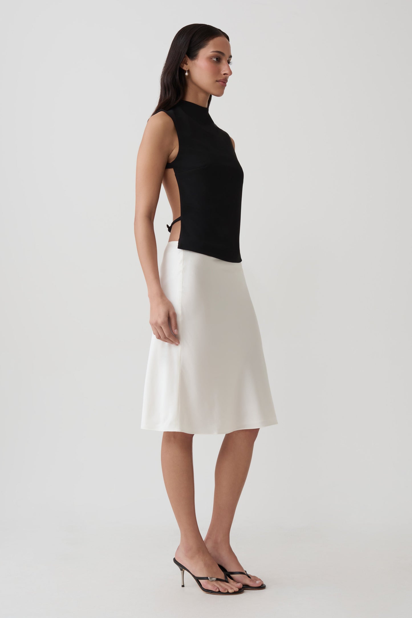 Sofiane Silk Blend Midi Skirt - Ivory