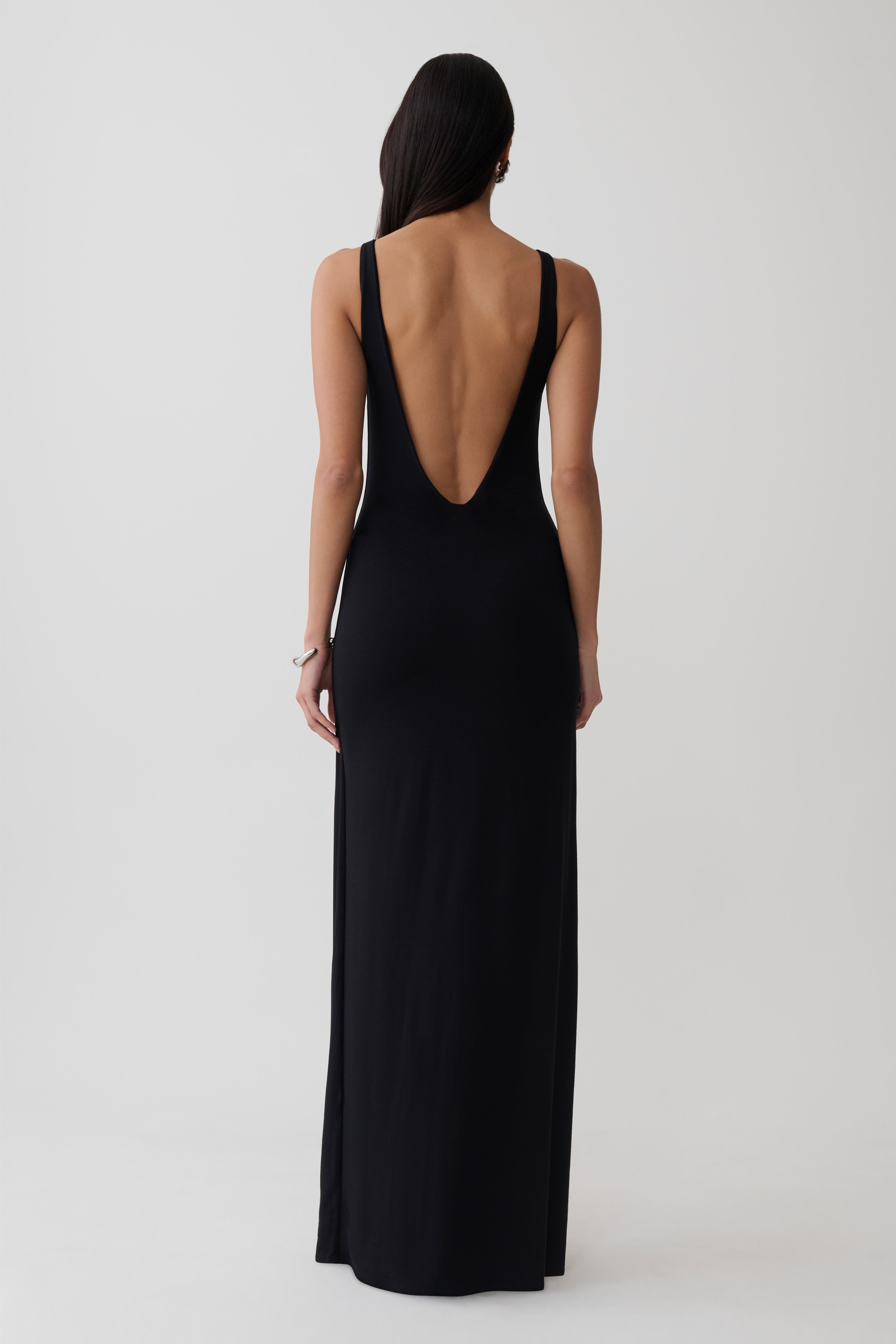 backless black dress soaked to the skin Yura Twist Maxi - drawing the eye downward Leofrun Bowee Fit and Flare Size:48 Long Jacket+42 Waist Adjust 38 to 44)(Height:6-6.4