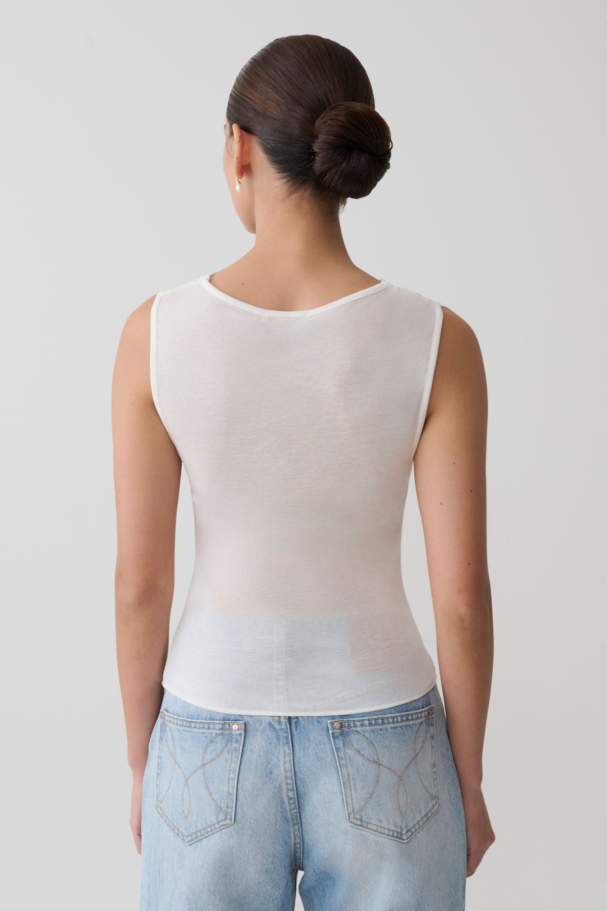Ciaran Sleeveless Sheer Top - Ivory