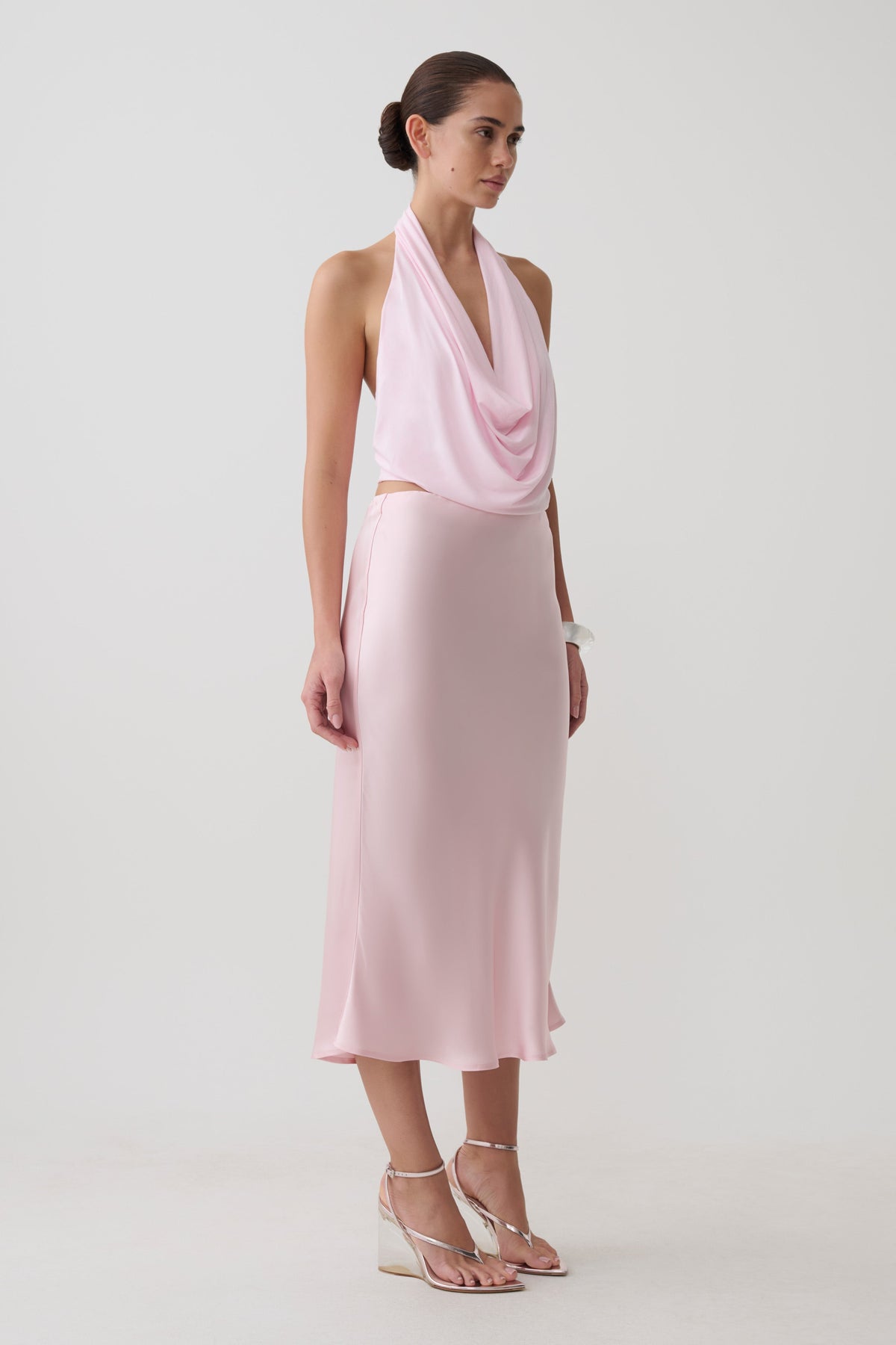 Huyen Cowl Front Modal Top - Ballet Pink