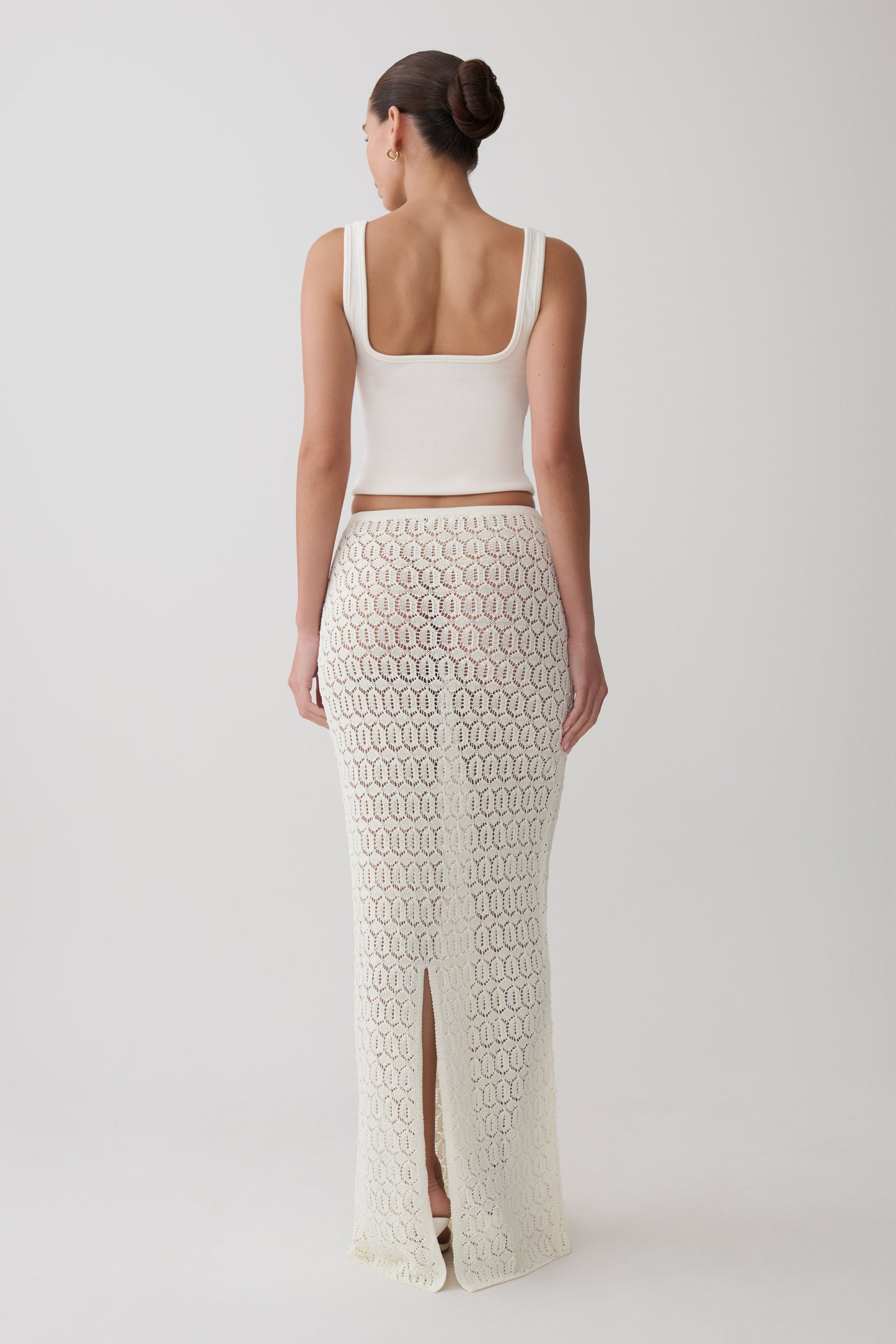 Courtney Crochet Knit Maxi Skirt - Ivory