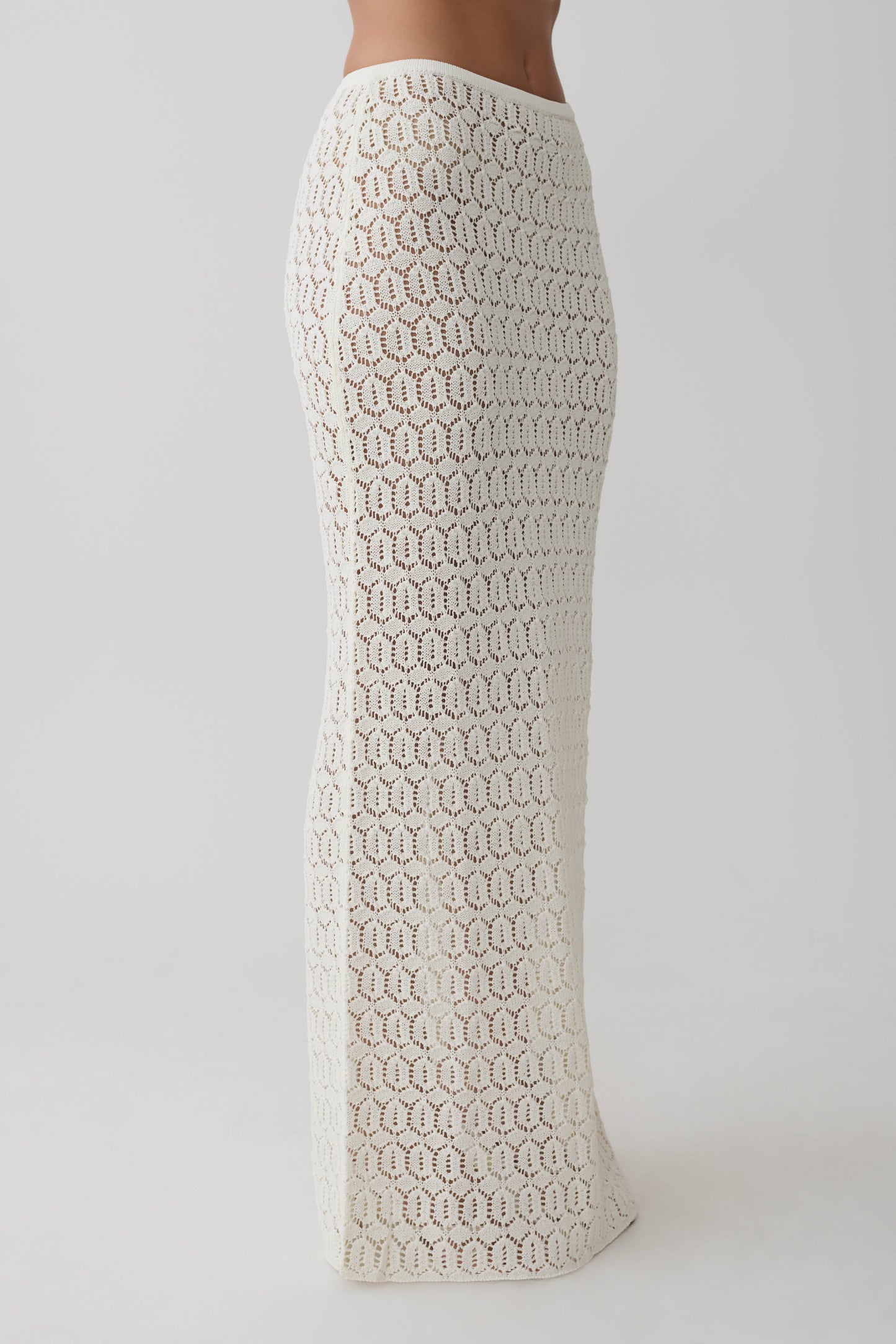 Courtney Crochet Knit Maxi Skirt - Ivory