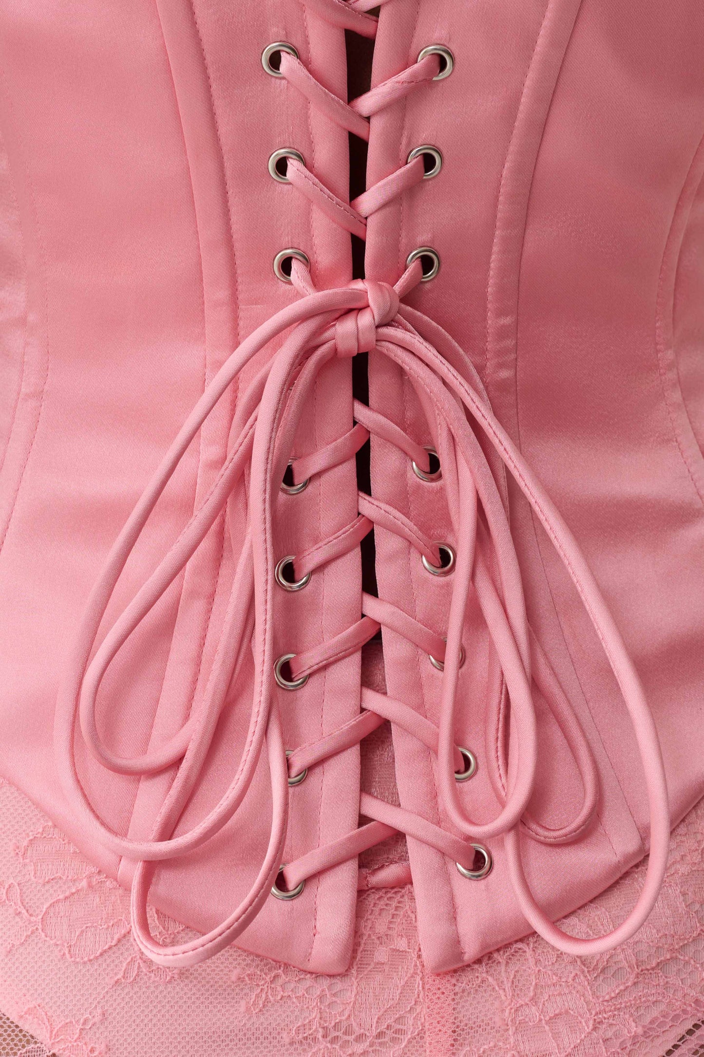Nicolla Satin Strapless Corset - Pink