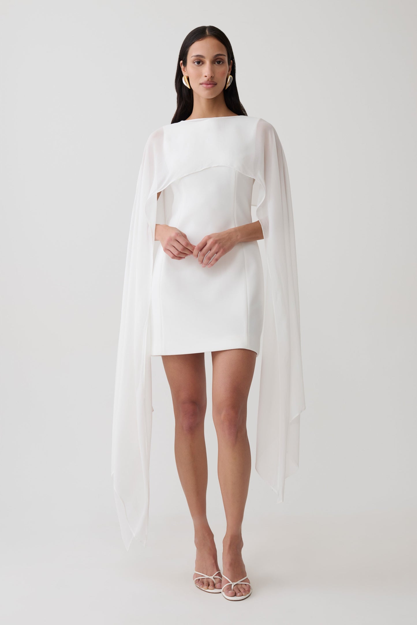 Triana Chiffon Overlay Mini Dress - White