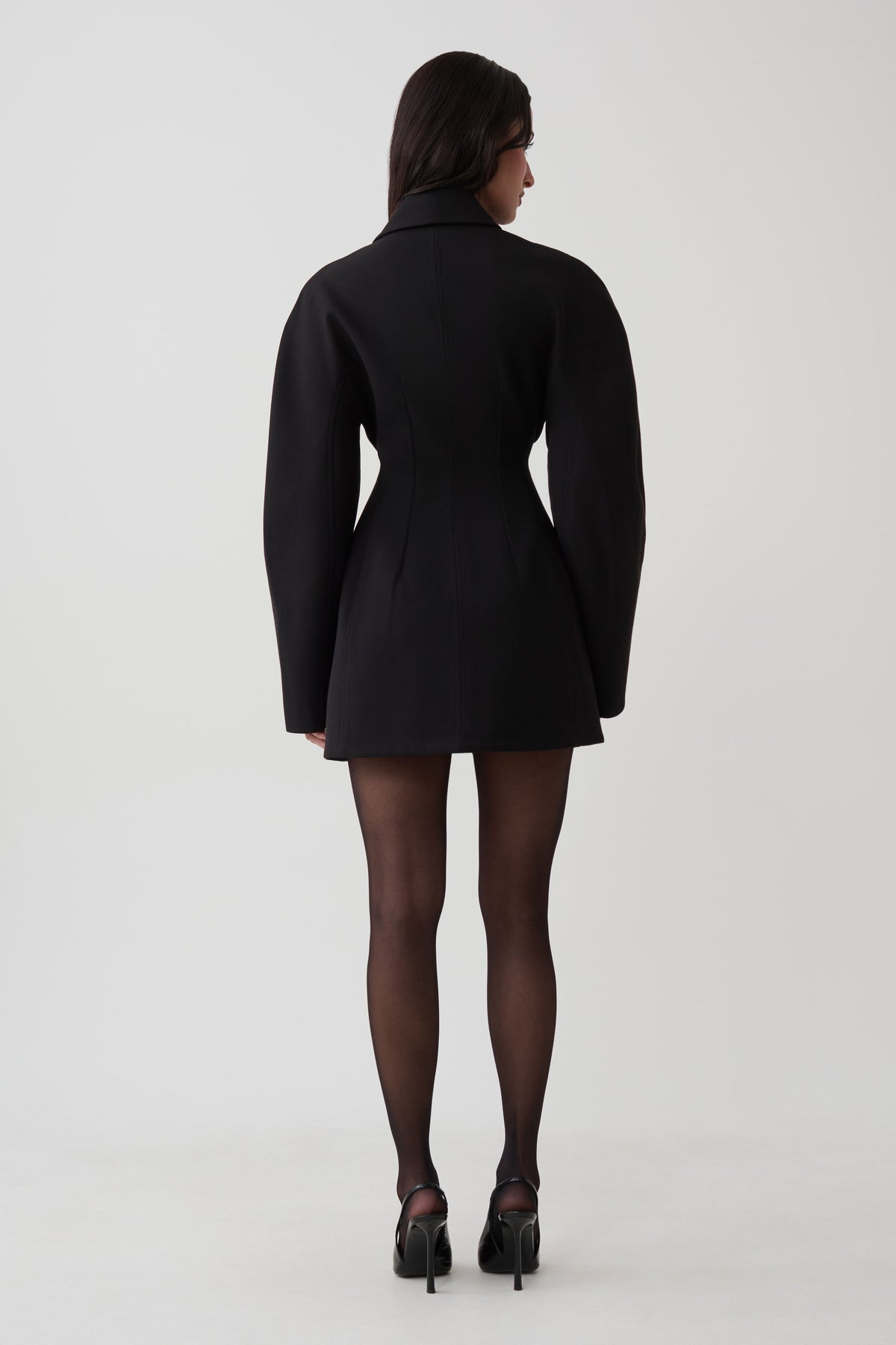 Jordana Long Sleeve Mini Dress - Black