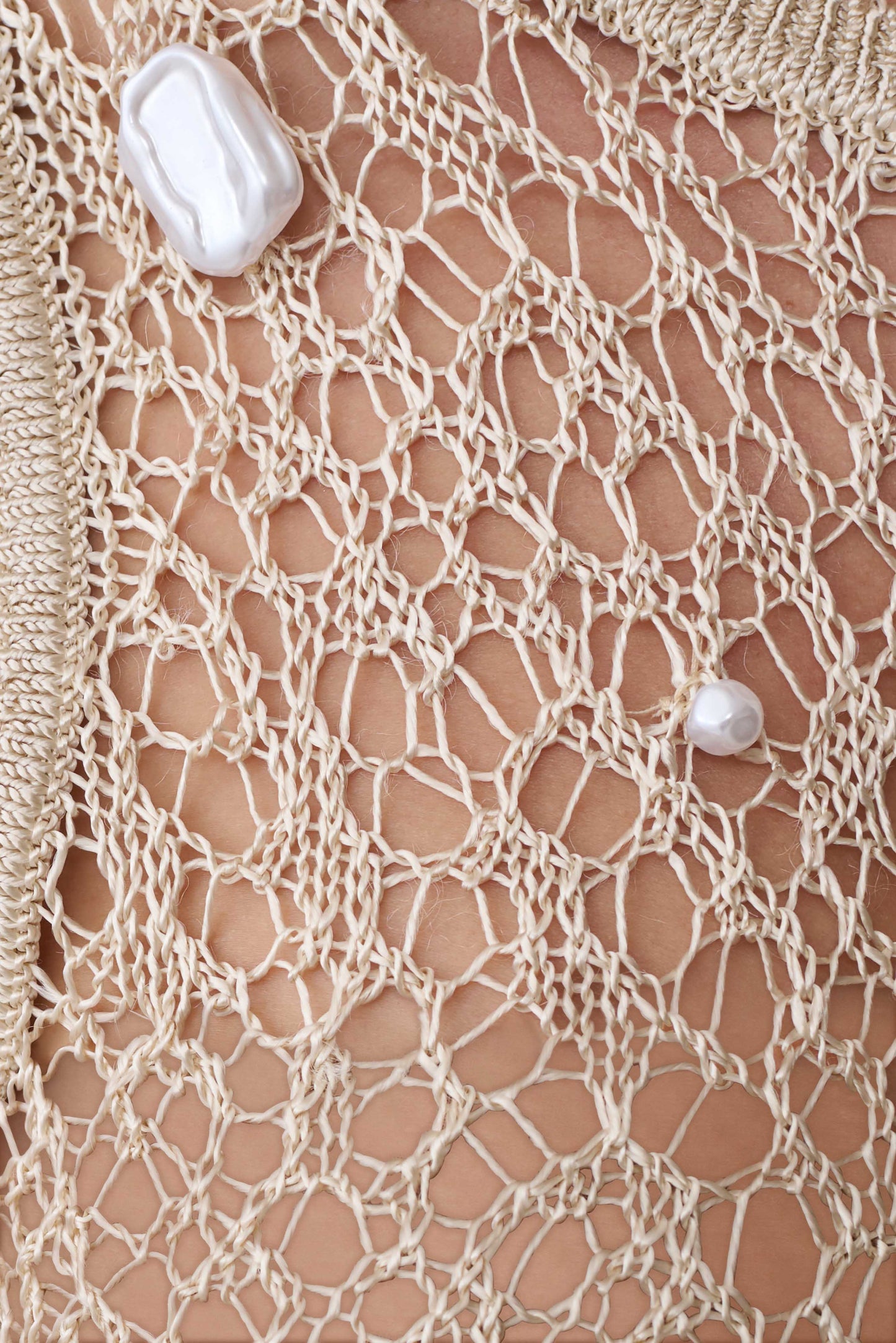 Eloise Pearl Beaded Top - Cream