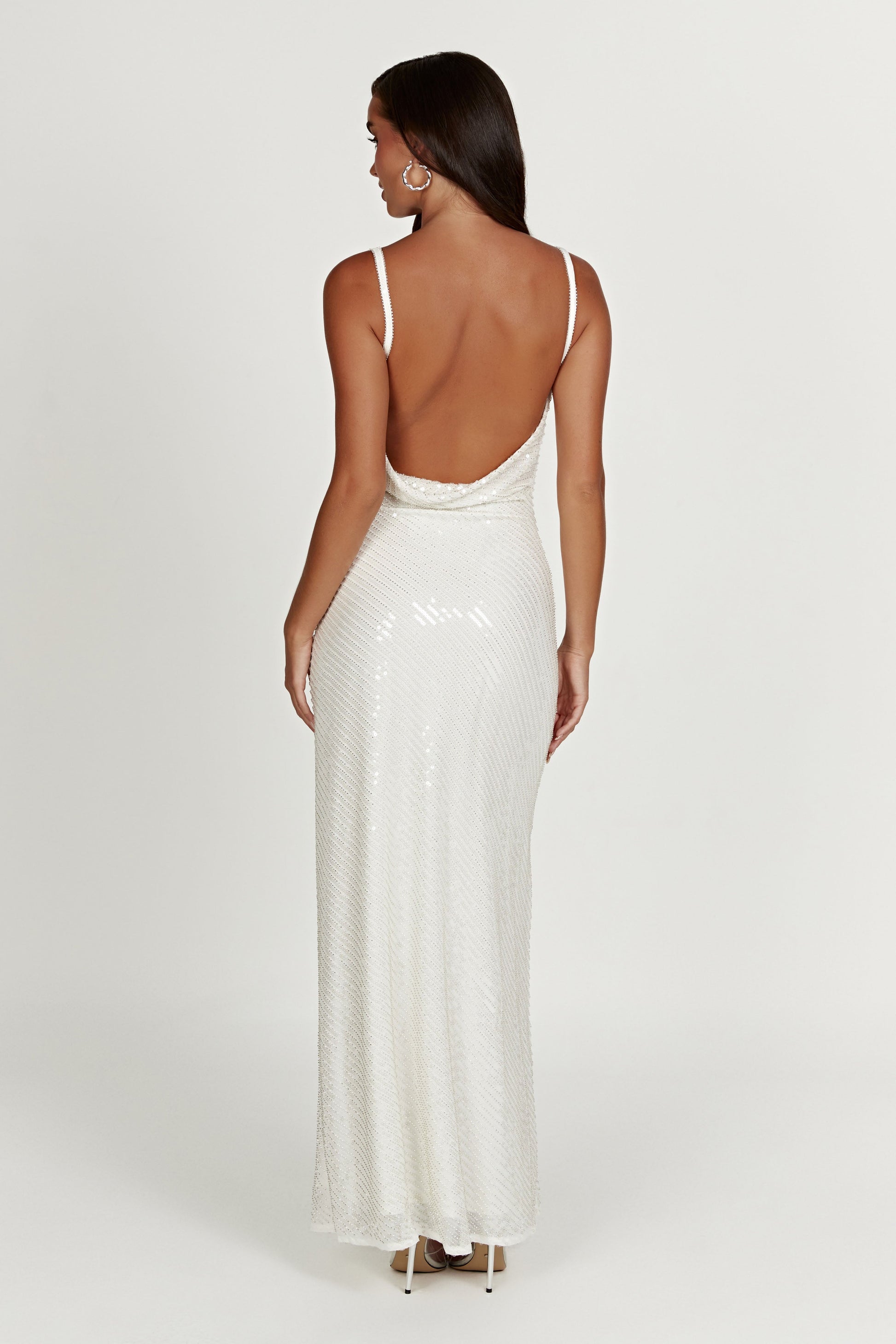 Marise Sequin Gown - White #3