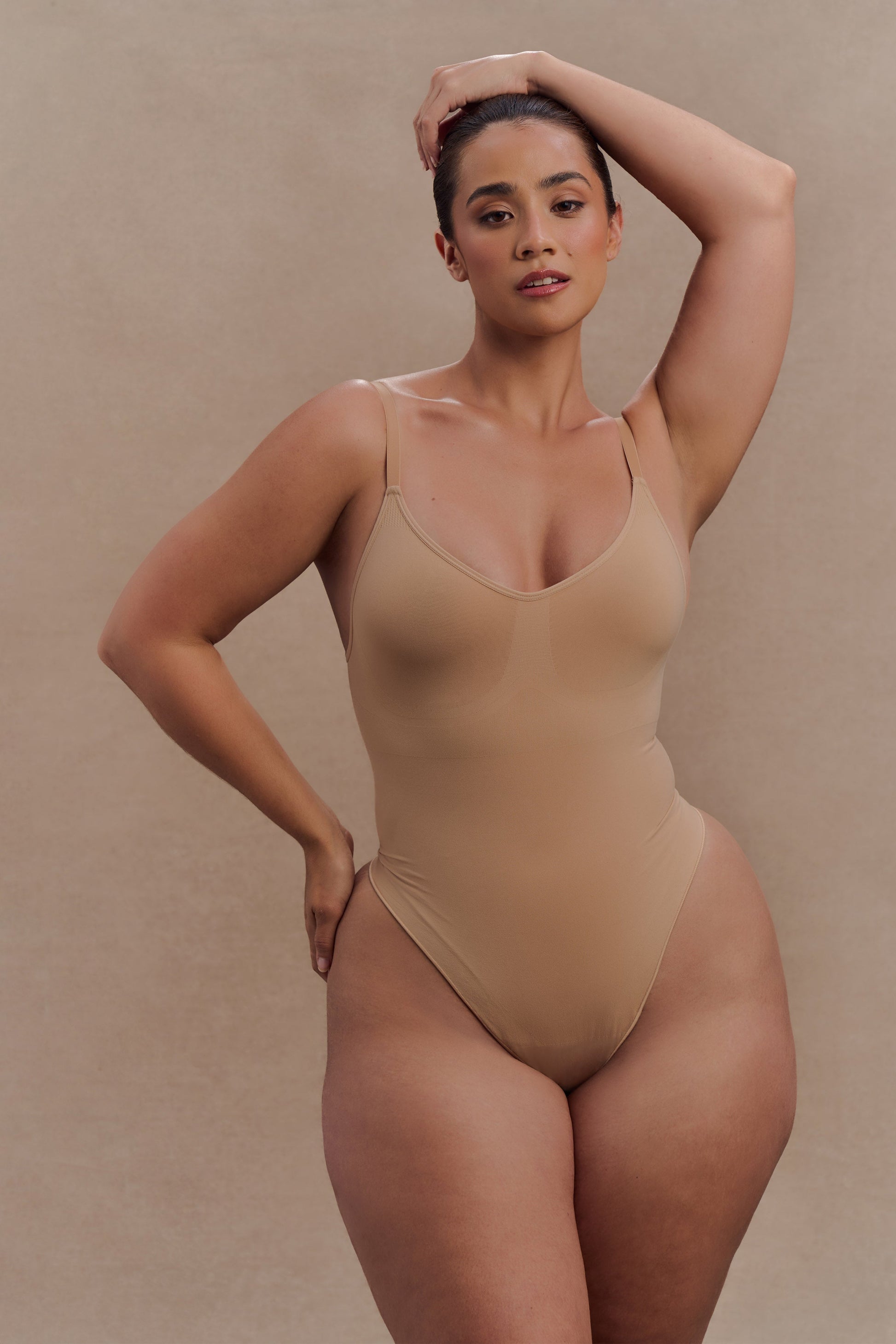 Alyssa Backless Shapewear Bodysuit - Beige #3