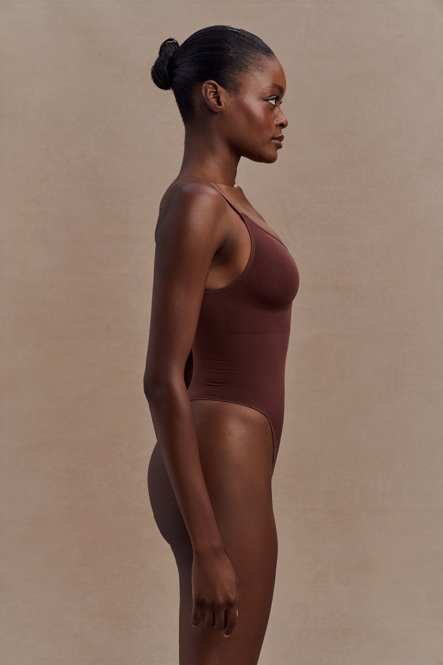 Alyssa Backless Shapewear Bodysuit - Espresso