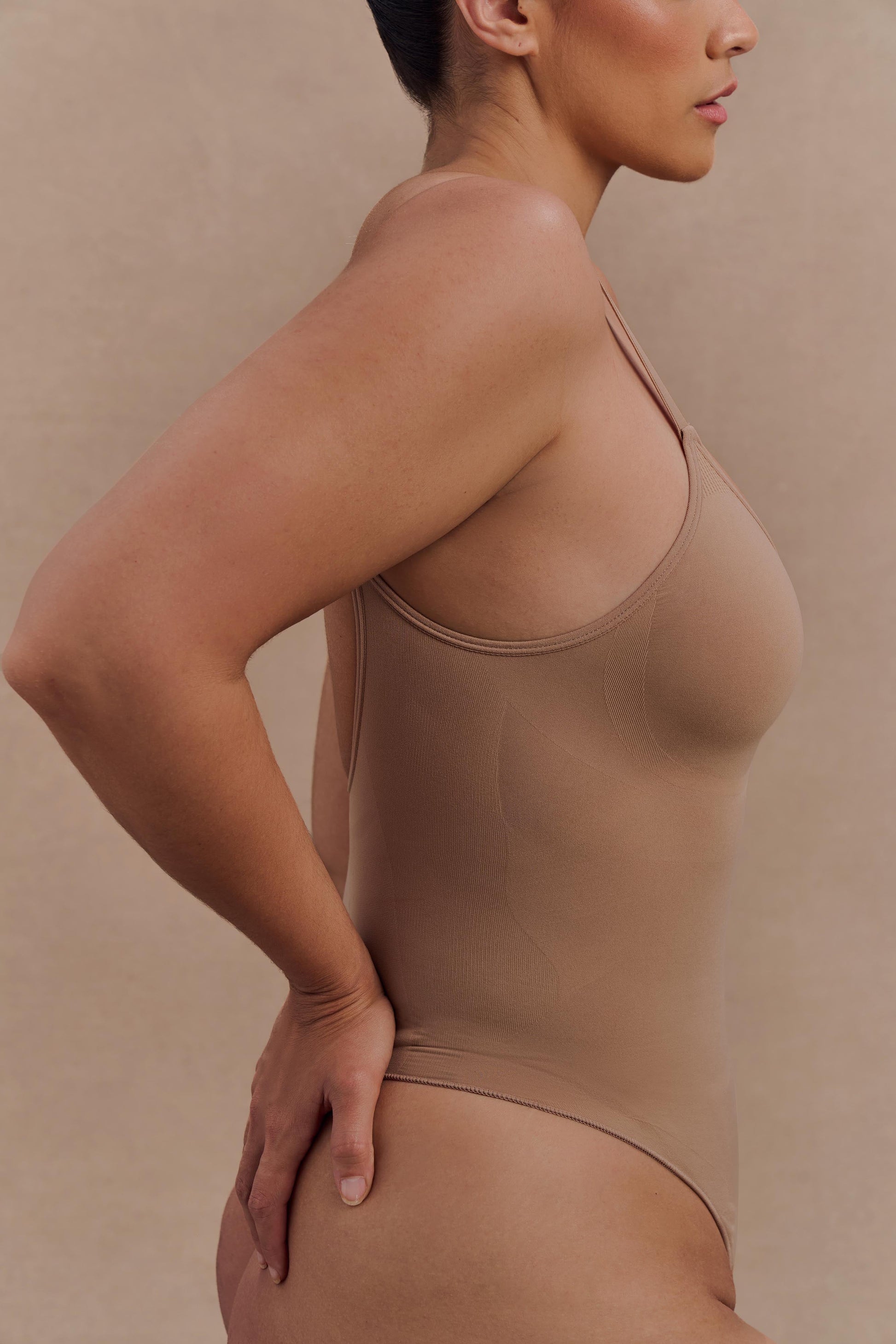 Alyssa Backless Shapewear Bodysuit - Latte #4