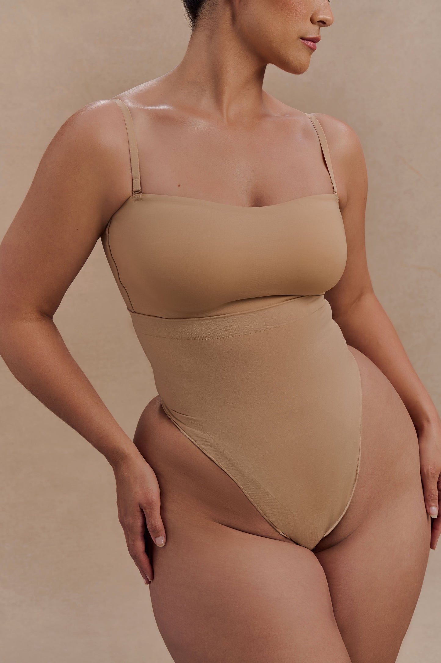 Saria High Waist Shapewear Briefs - Beige