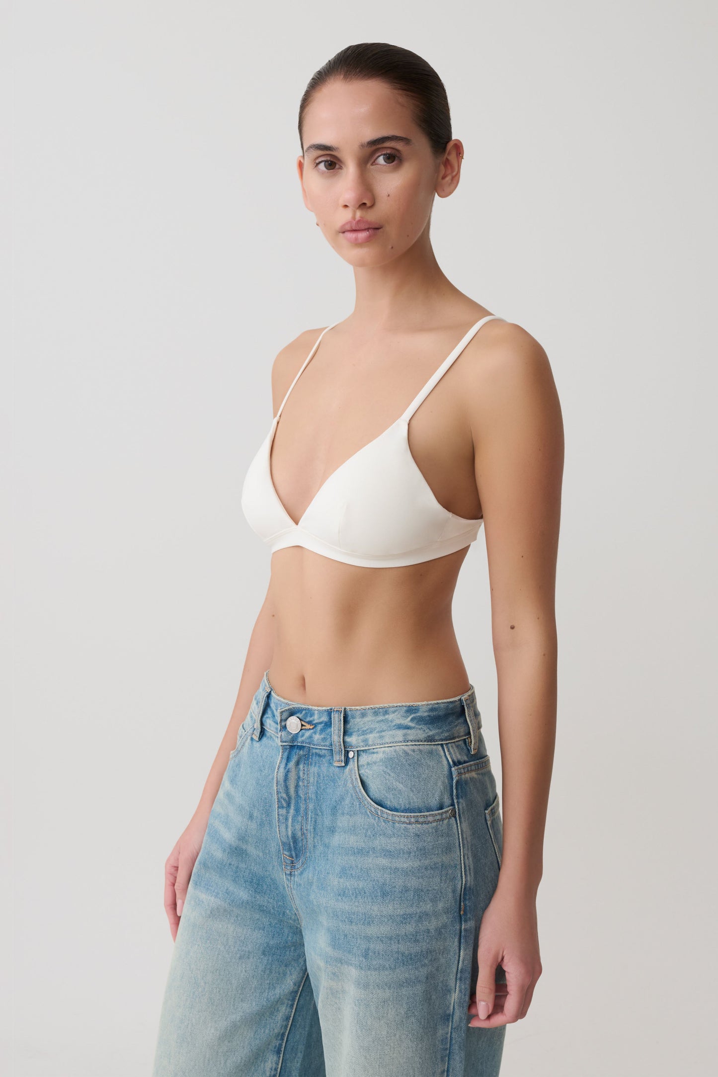 Kels Micro Triangle Bralette - White