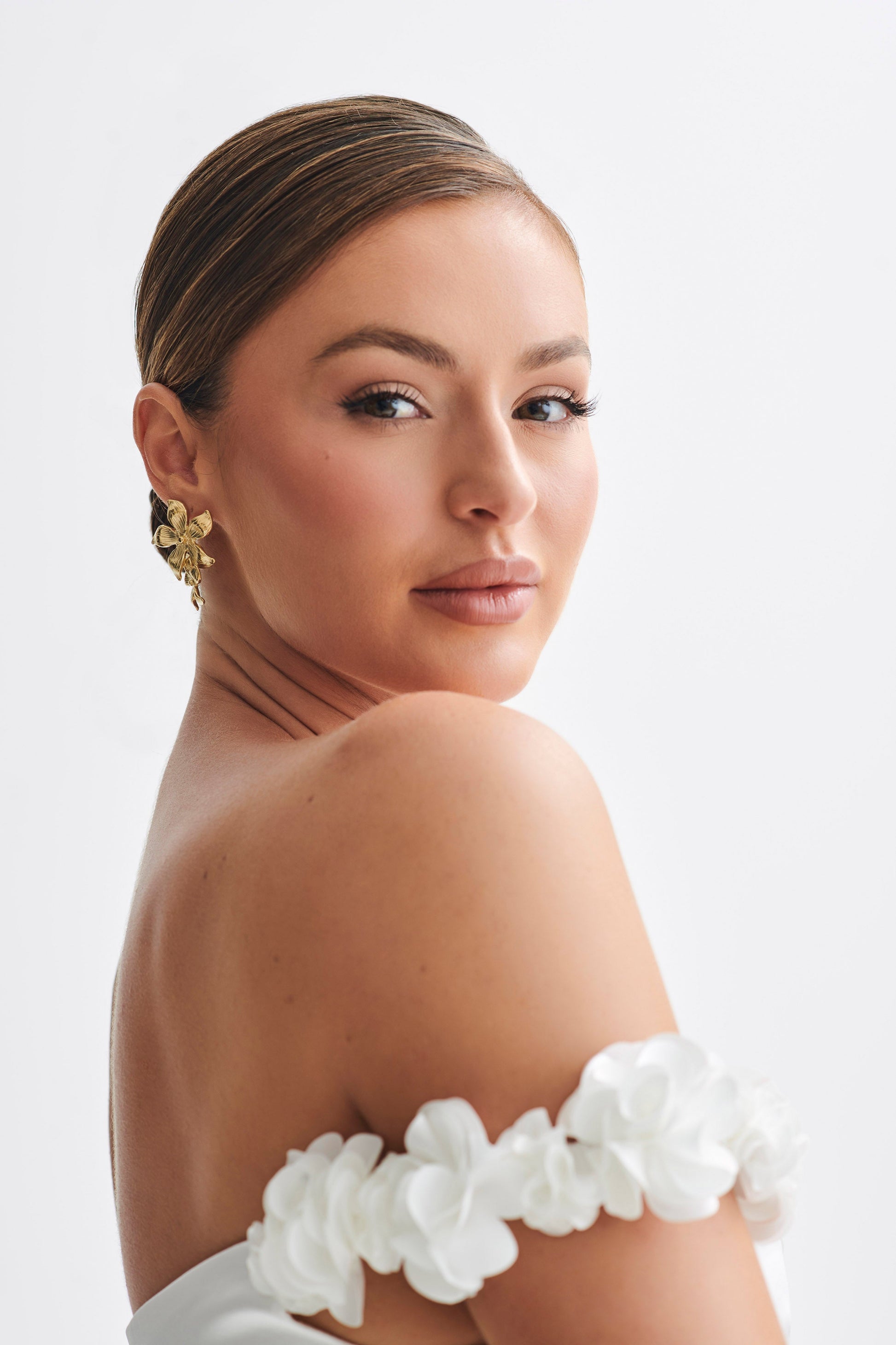 Infatuated Drop Flower Earrings - Gold #3