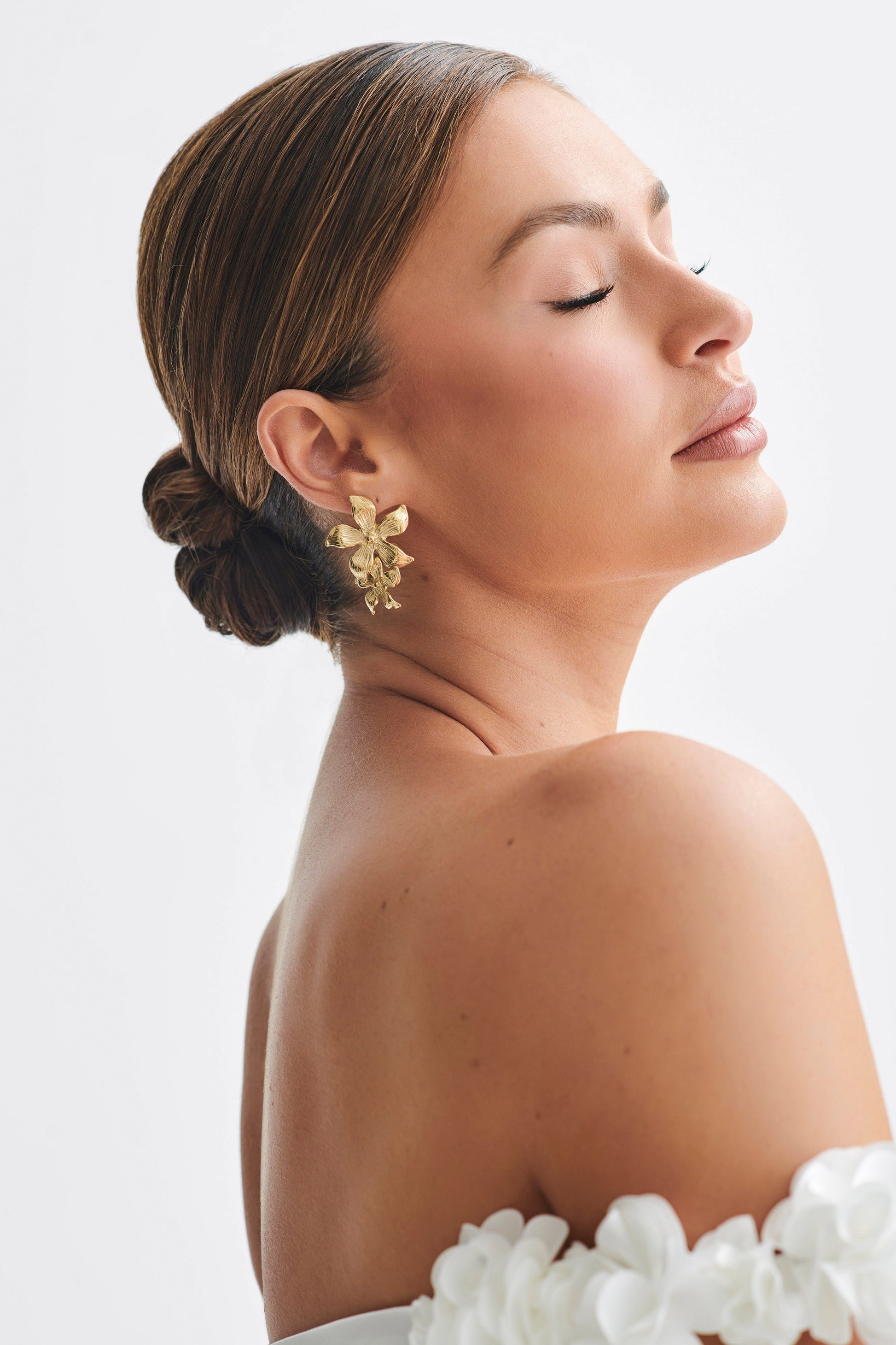 Infatuated Drop Flower Earrings - Gold #4