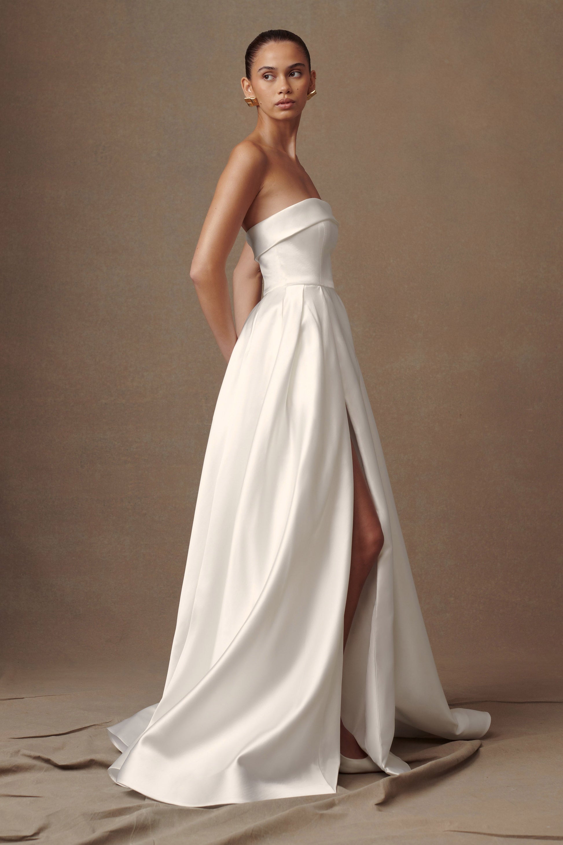 Eileen Strapless Wedding Gown - White #6