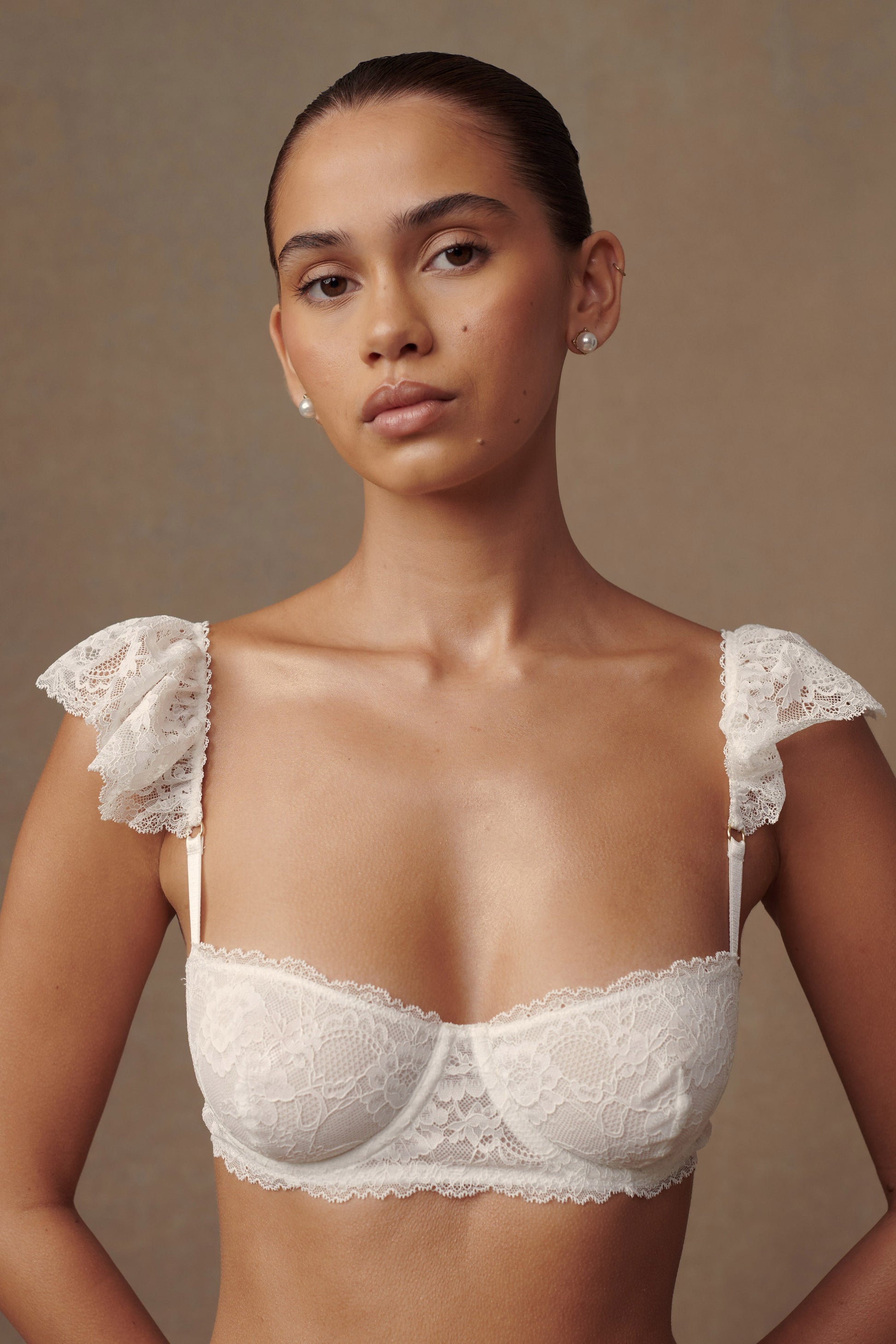 Blaise Lace Frill Underwire Bra - White #3