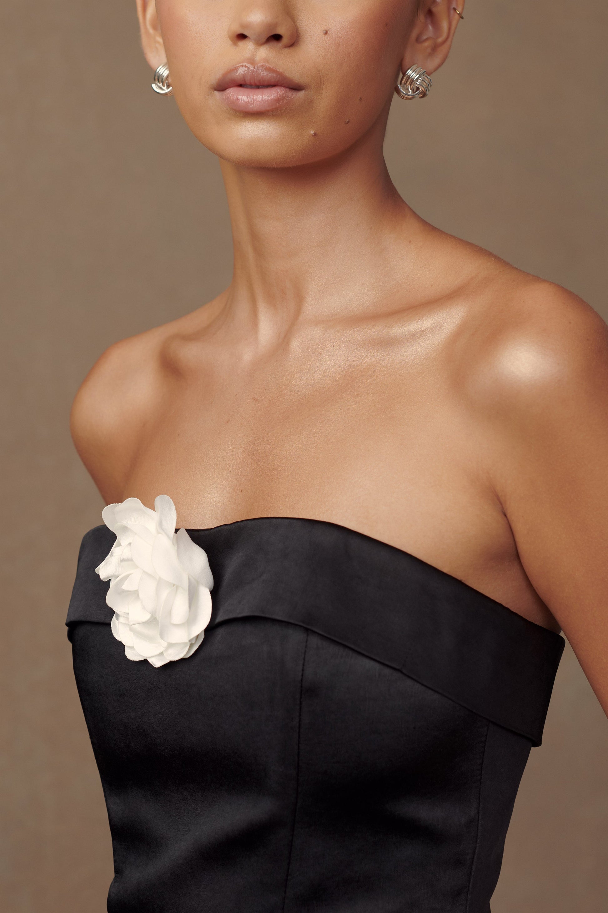 Margot Strapless Rose Corset - Black #3