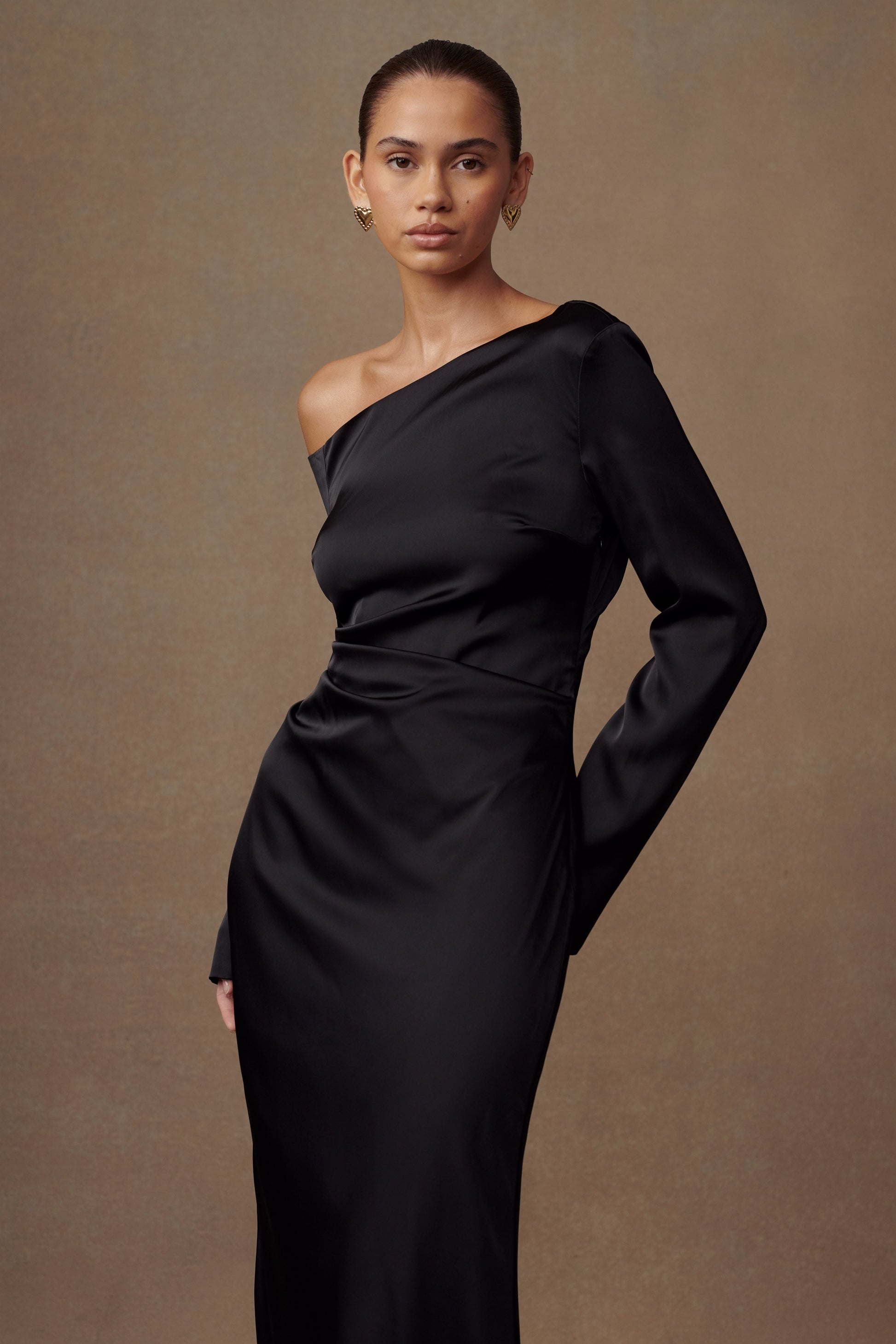Avery Long Sleeve Maxi Dress - Black #6