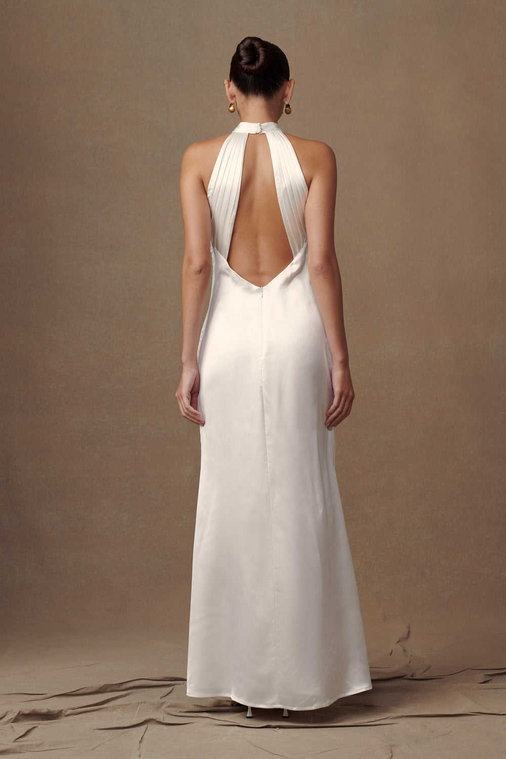Dylan Rose Halter Maxi Dress - White