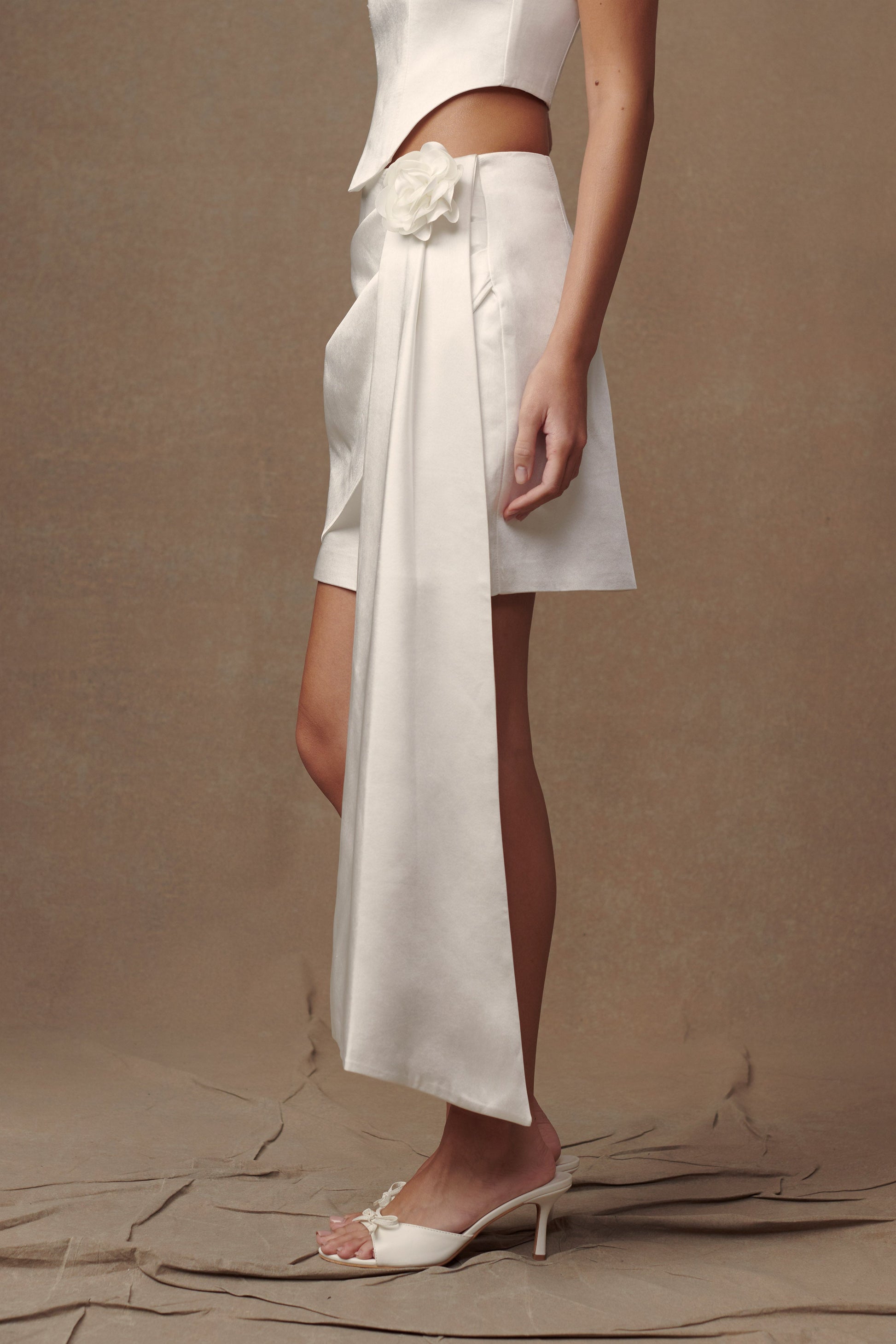 Margot Rose Mini Skirt - White #3