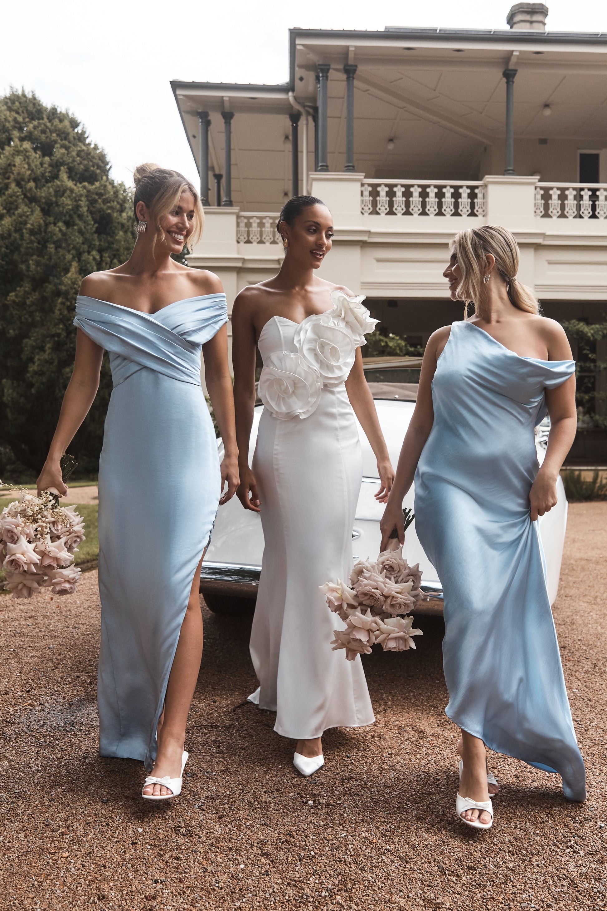 Yvette Slip Maxi Dress With Asymmetrical Hem - Cornflower Blue #8