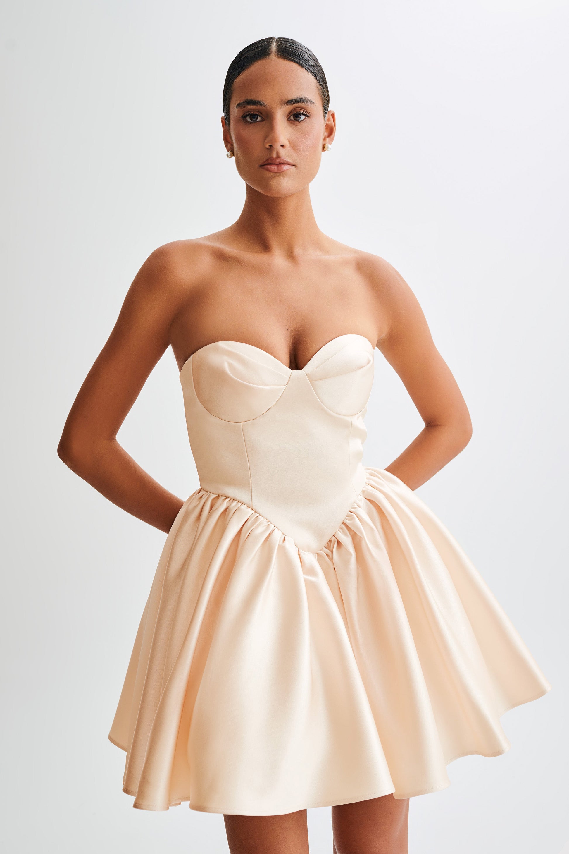 Hollie Structured Corset Mini Dress - Gold #2