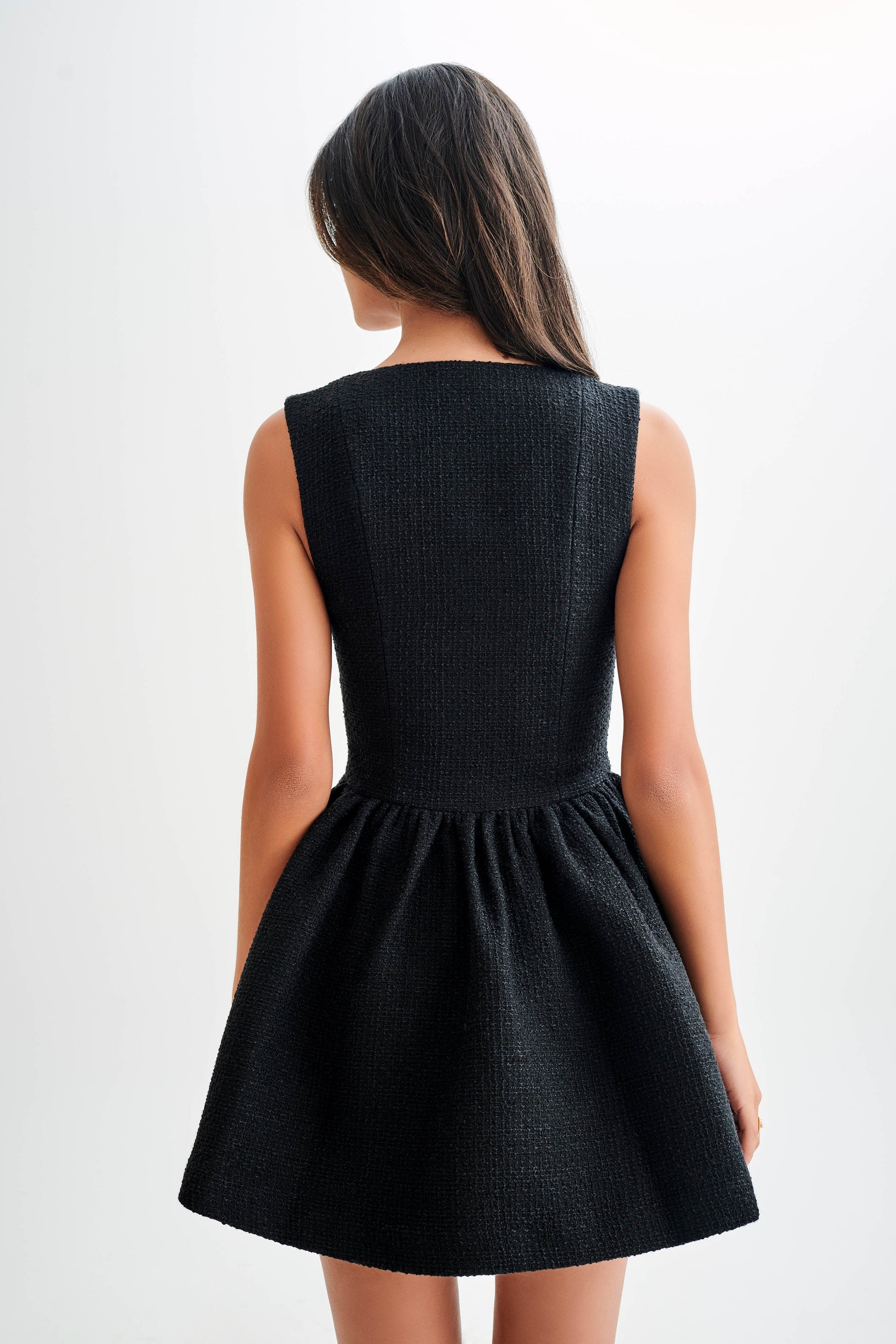 Jennifer Boucle Mini Dress - Black #2