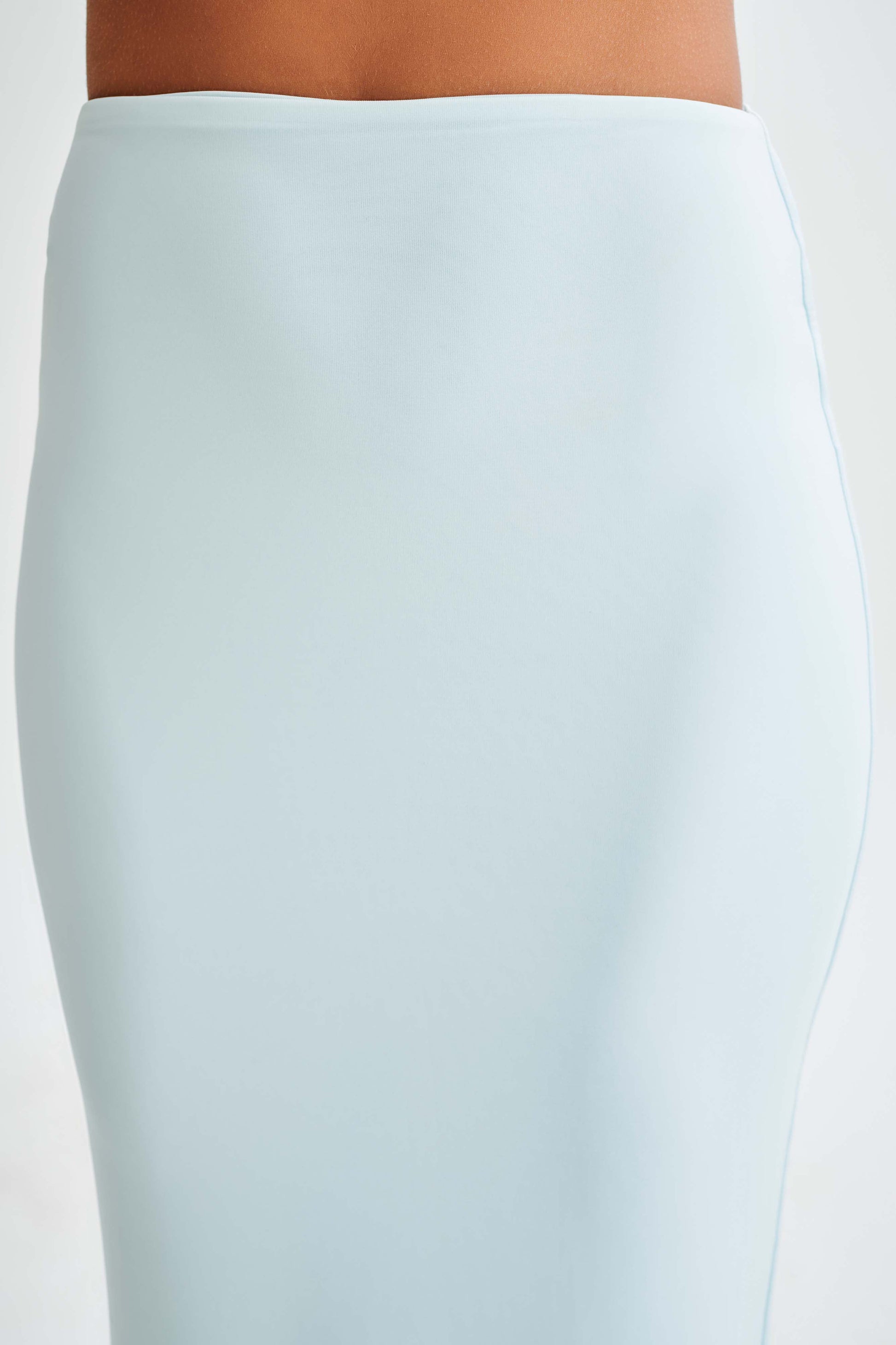 Bruna Slinky Fishtail Maxi Skirt - Sky Blue #11