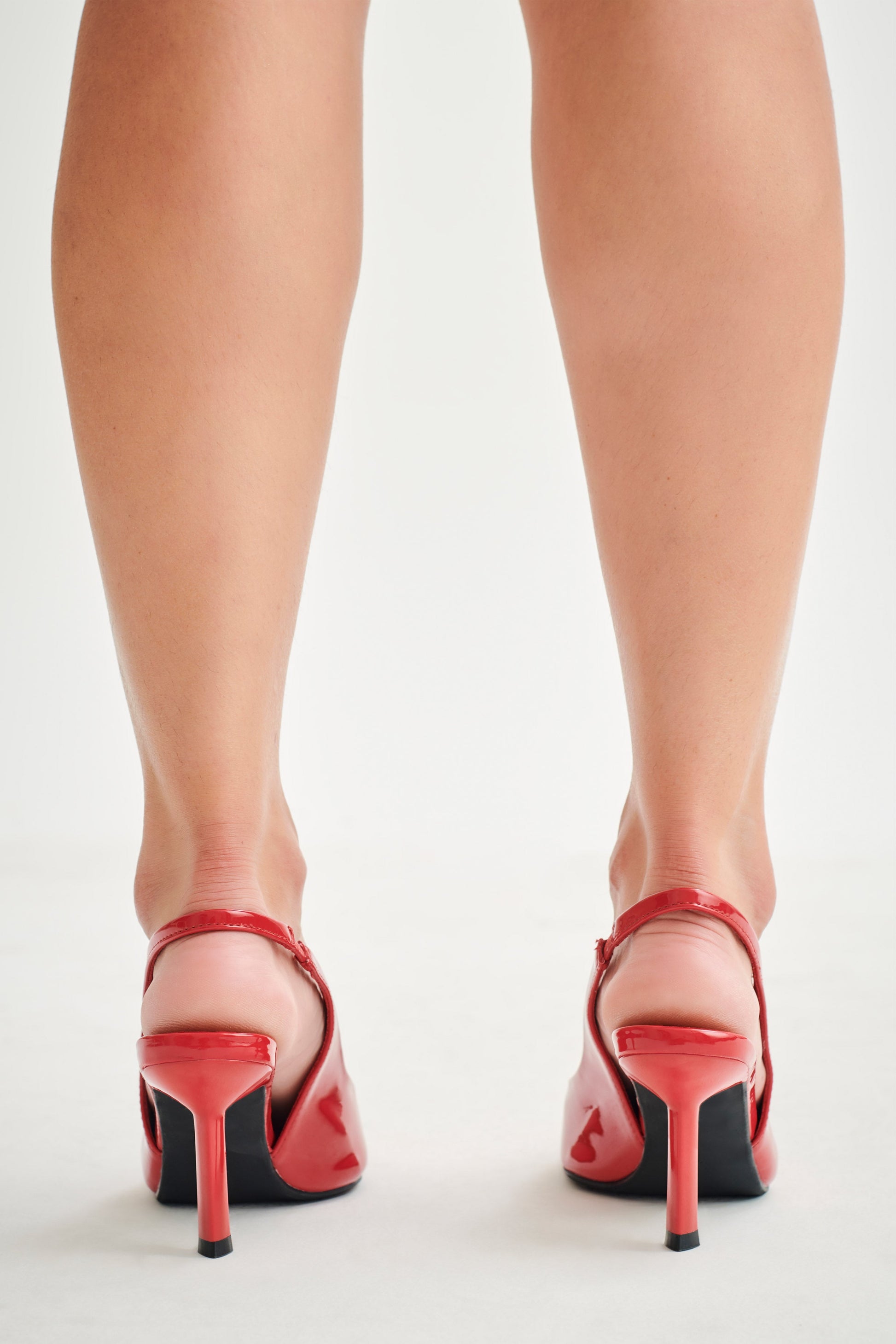 Dasha Patent Sling Back Heels - Red #2