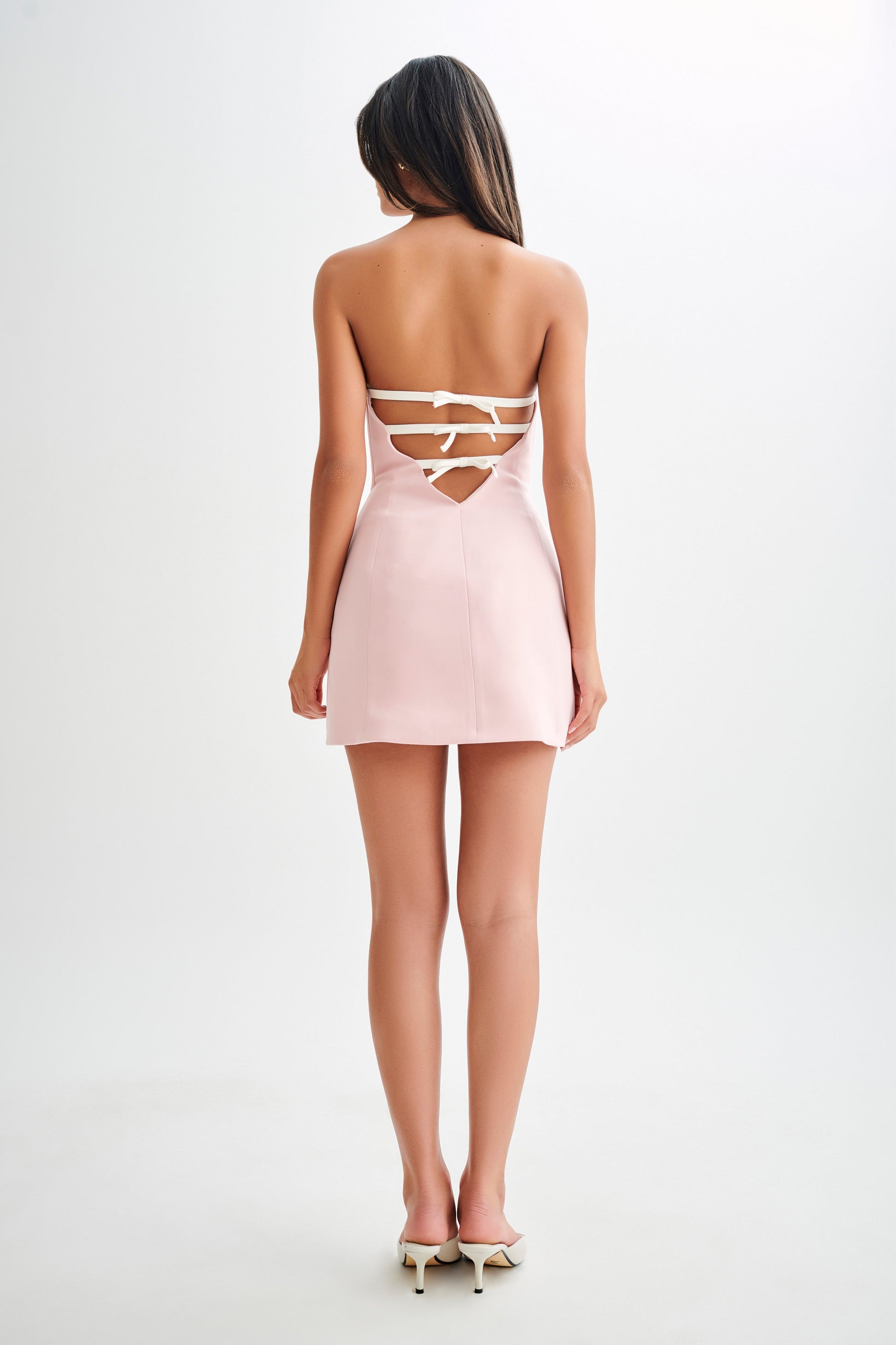Neeka Strapless Bow Back Mini Dress - Pink #7