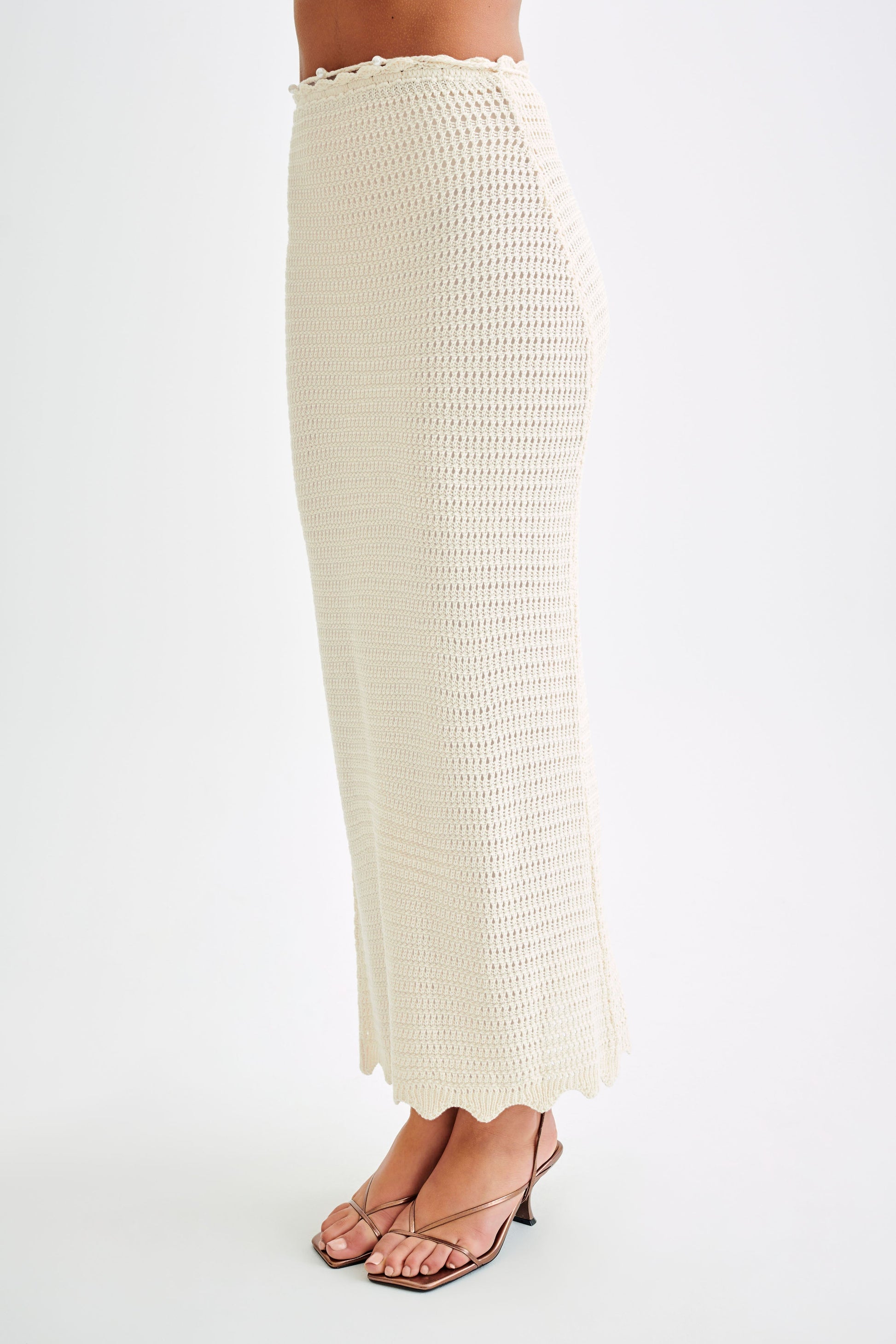 Kira Knit Maxi Skirt - Buttercream #4