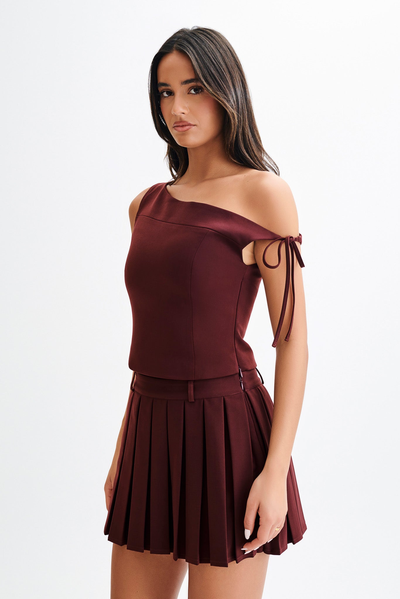 Ramsey Suiting Off Shoulder Top - Plum #7