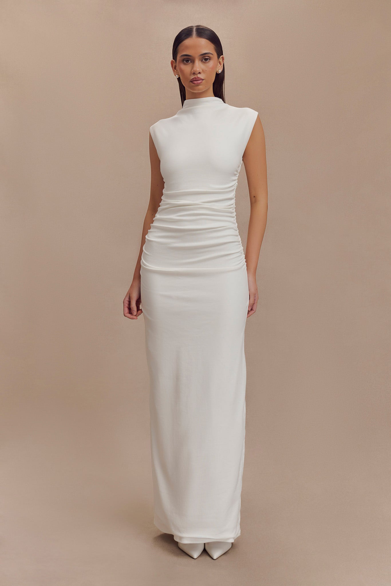 Elliot High Neck Sleeveless Maxi Dress - White #6