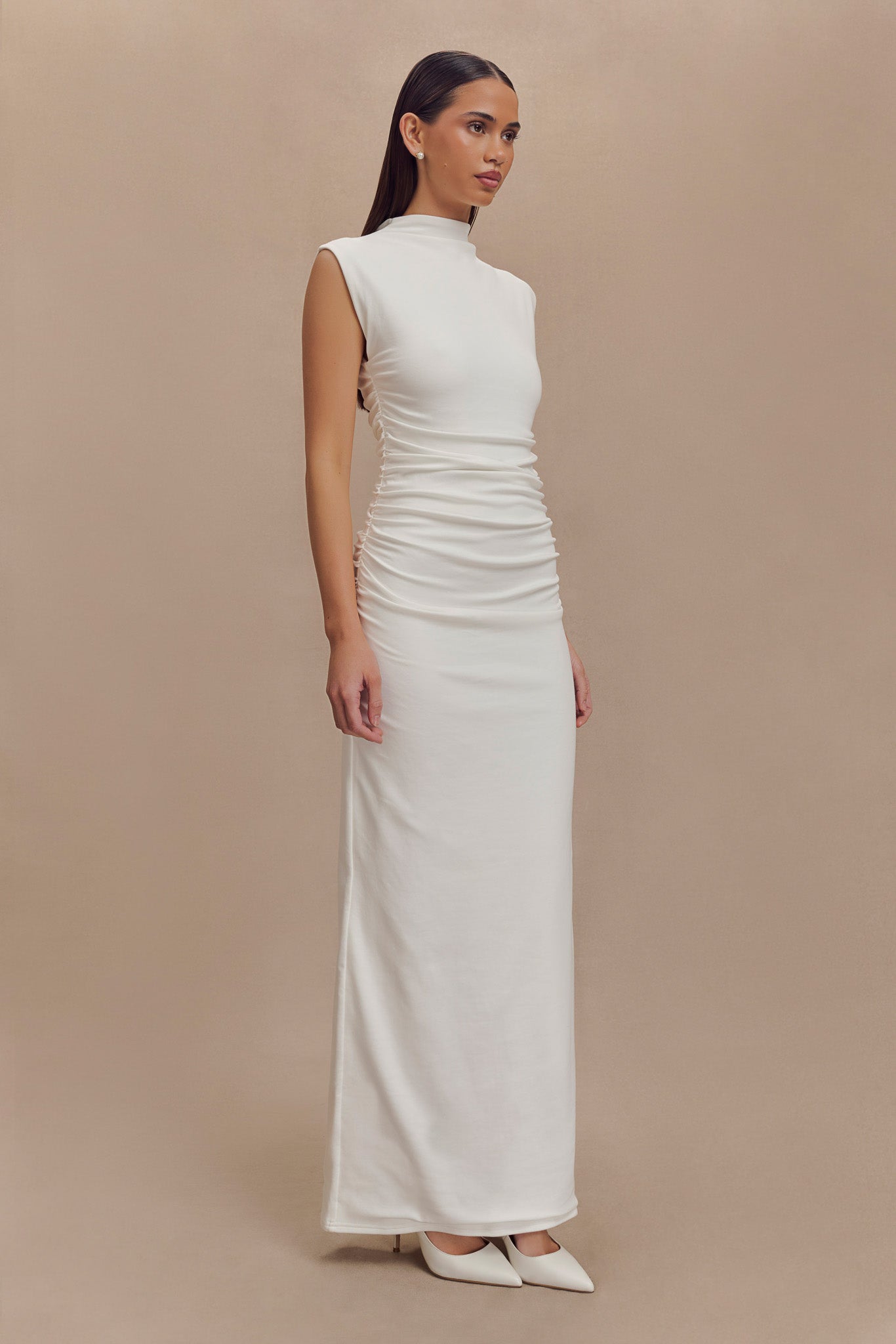 Elliot High Neck Sleeveless Maxi Dress - White #5