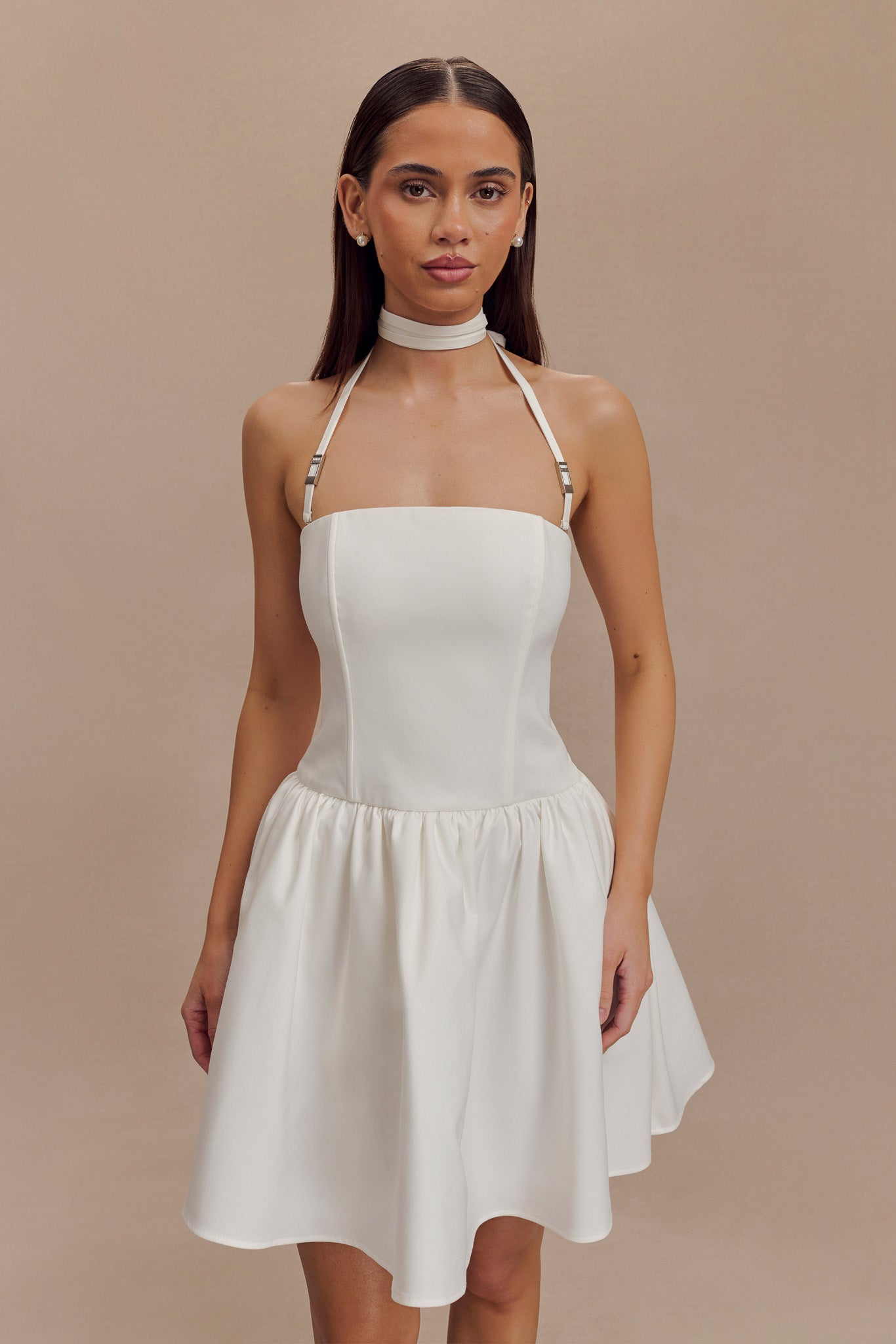 Ruby Halter Mini Dress - White #4