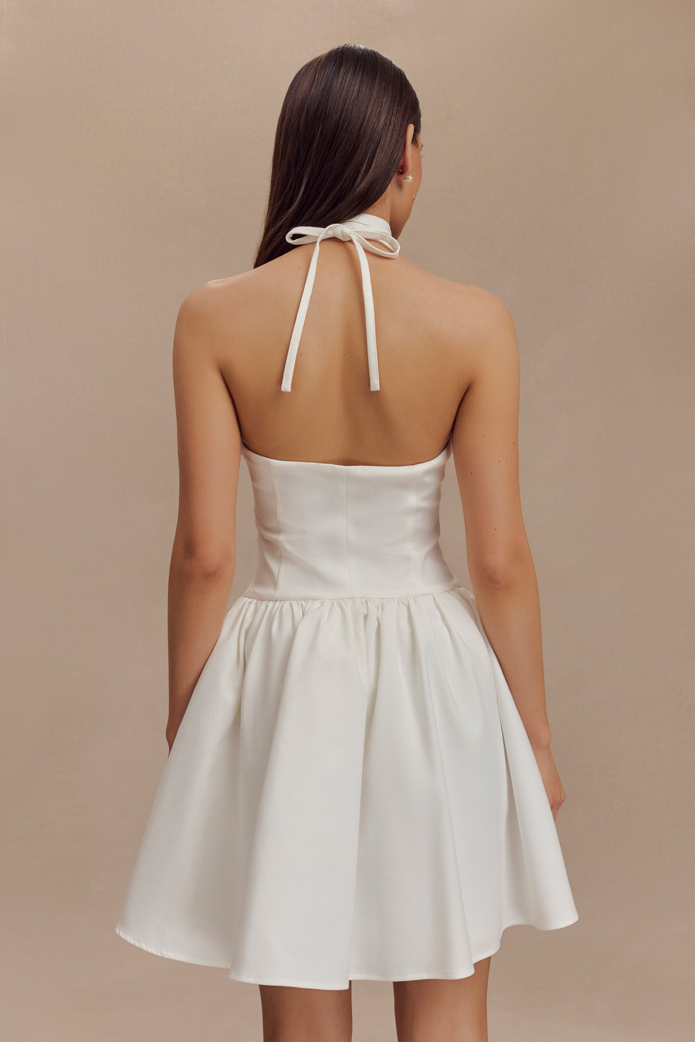 Ruby Halter Mini Dress - White #3