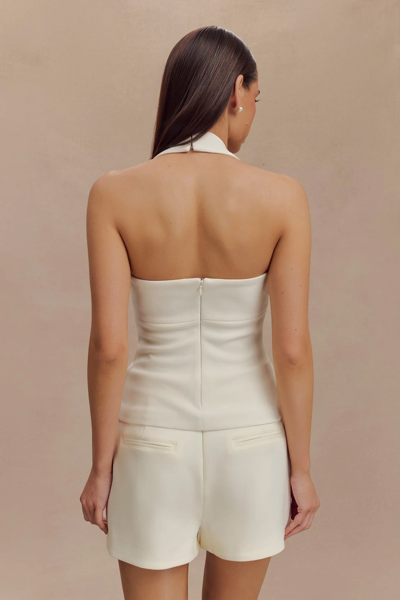Amelita Suiting Halter Top - Ivory #2