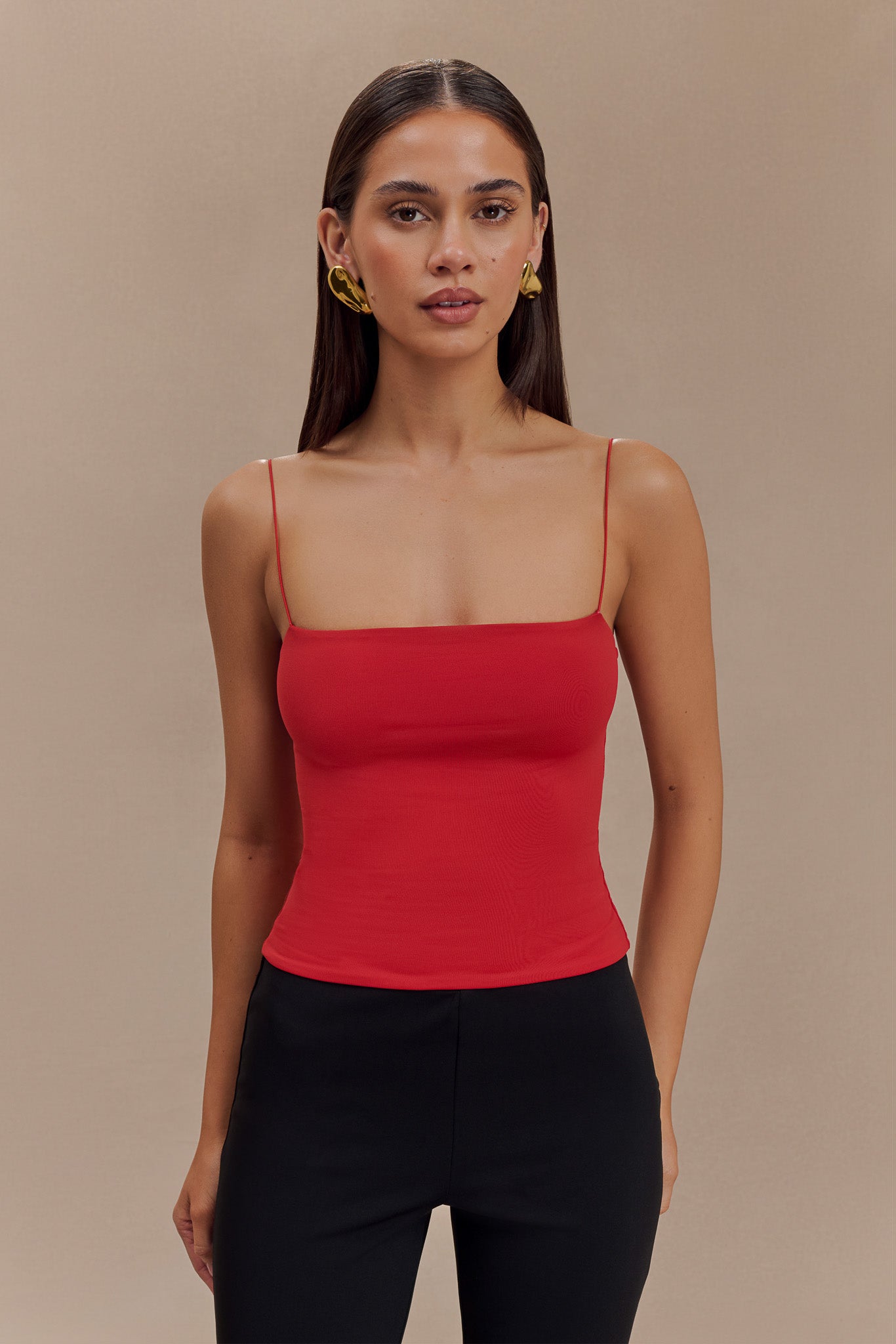 Arya Longline Spaghetti Strap Top - Ruby #6