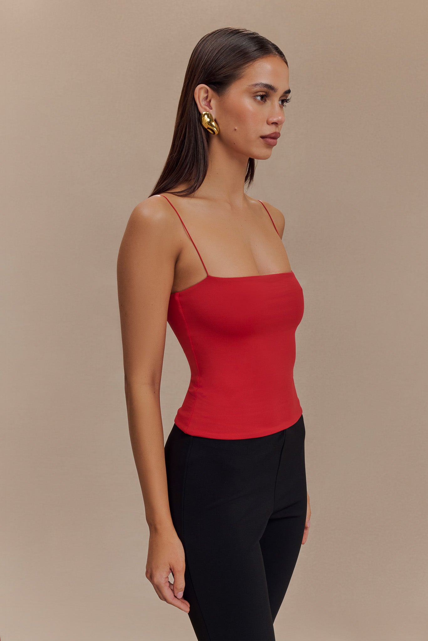 Arya Longline Spaghetti Strap Top - Ruby #7