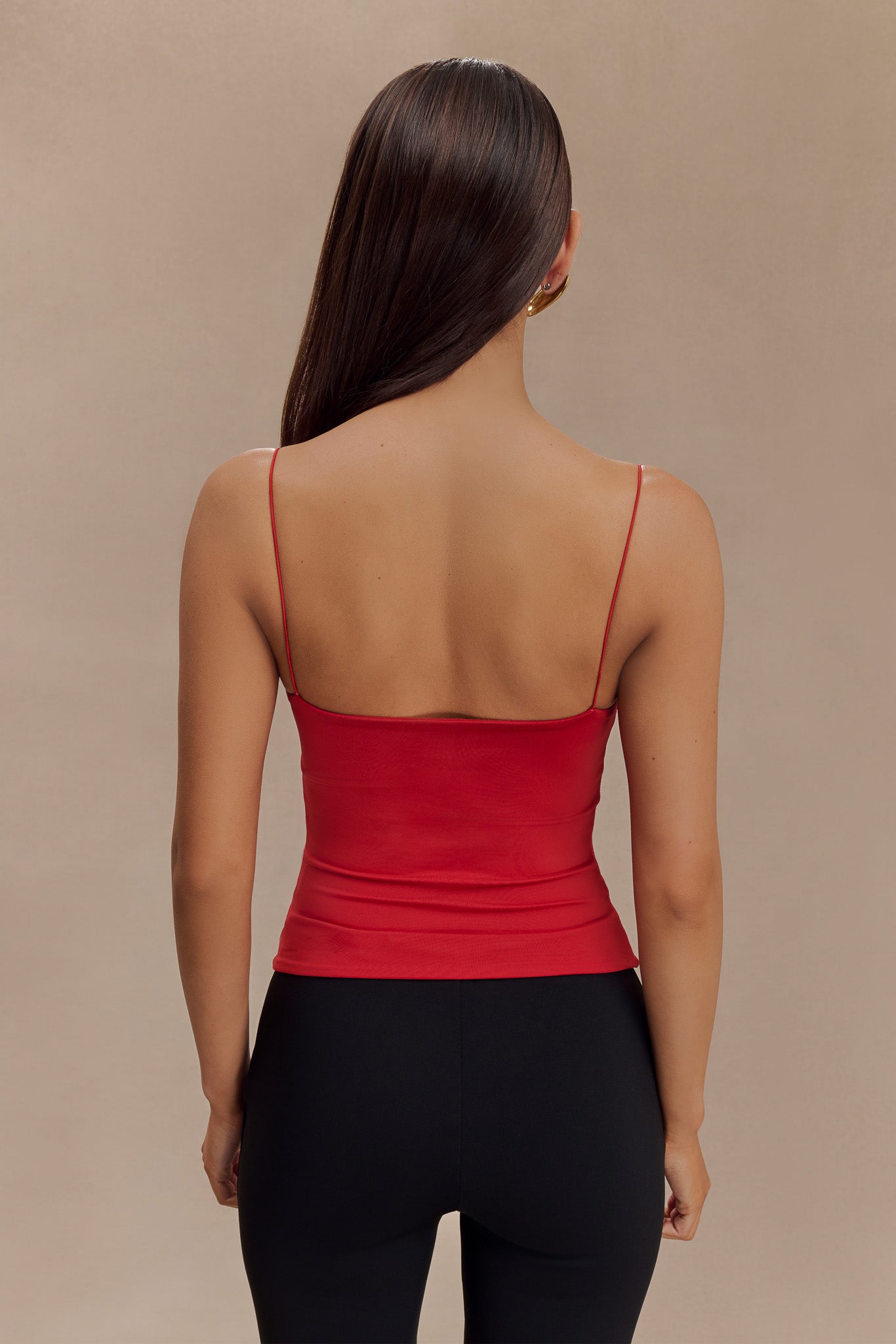 Arya Longline Spaghetti Strap Top - Ruby #3