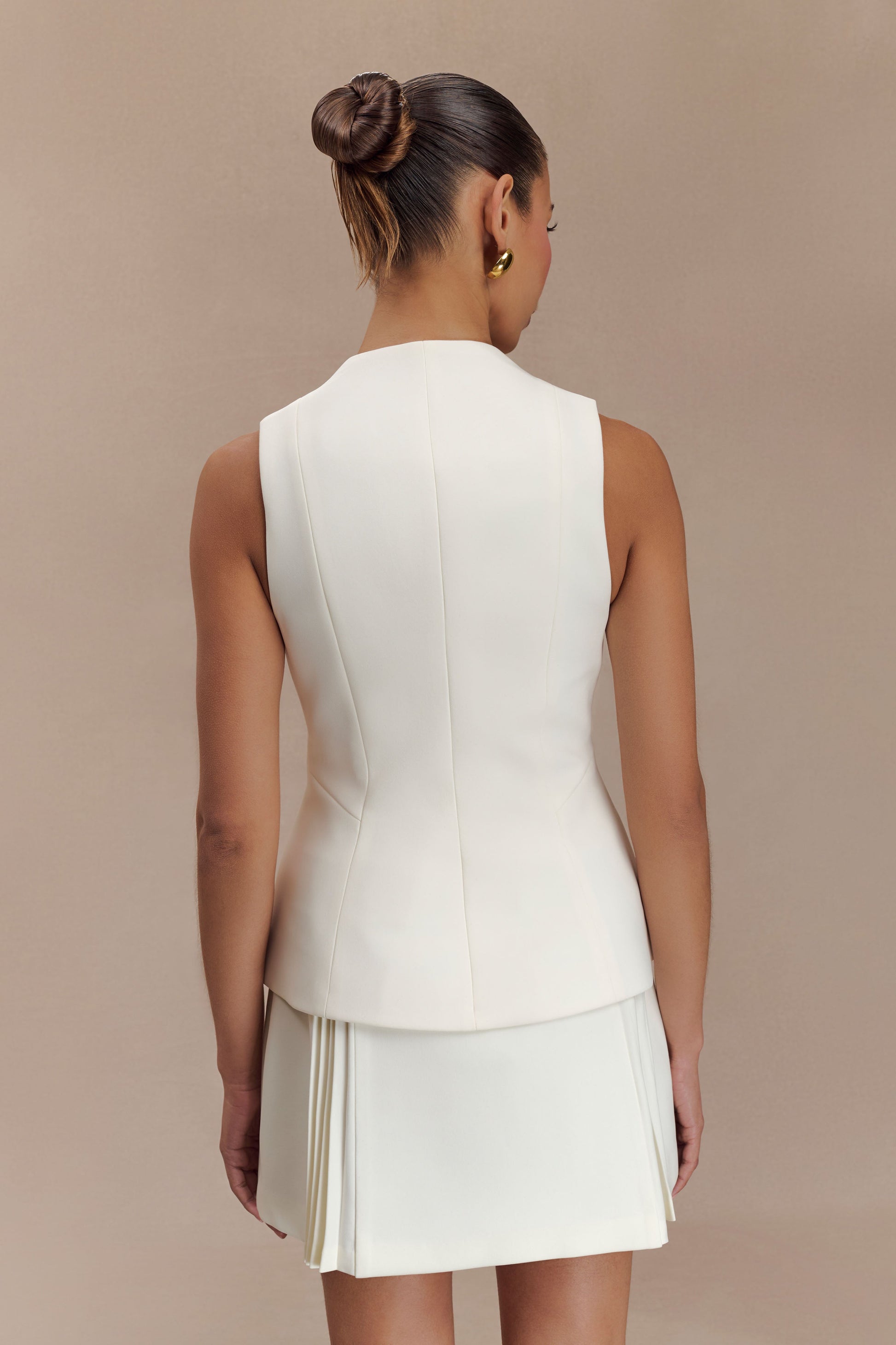 Melinda Structured Vest Top - Ivory #2