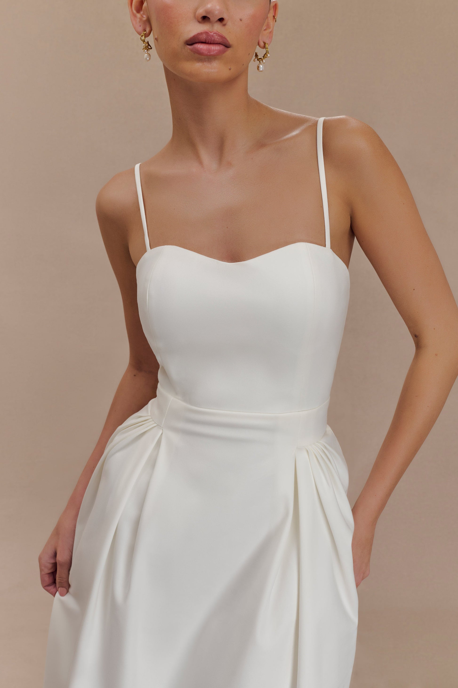 Rebecca Cotton Midi Dress - White #7